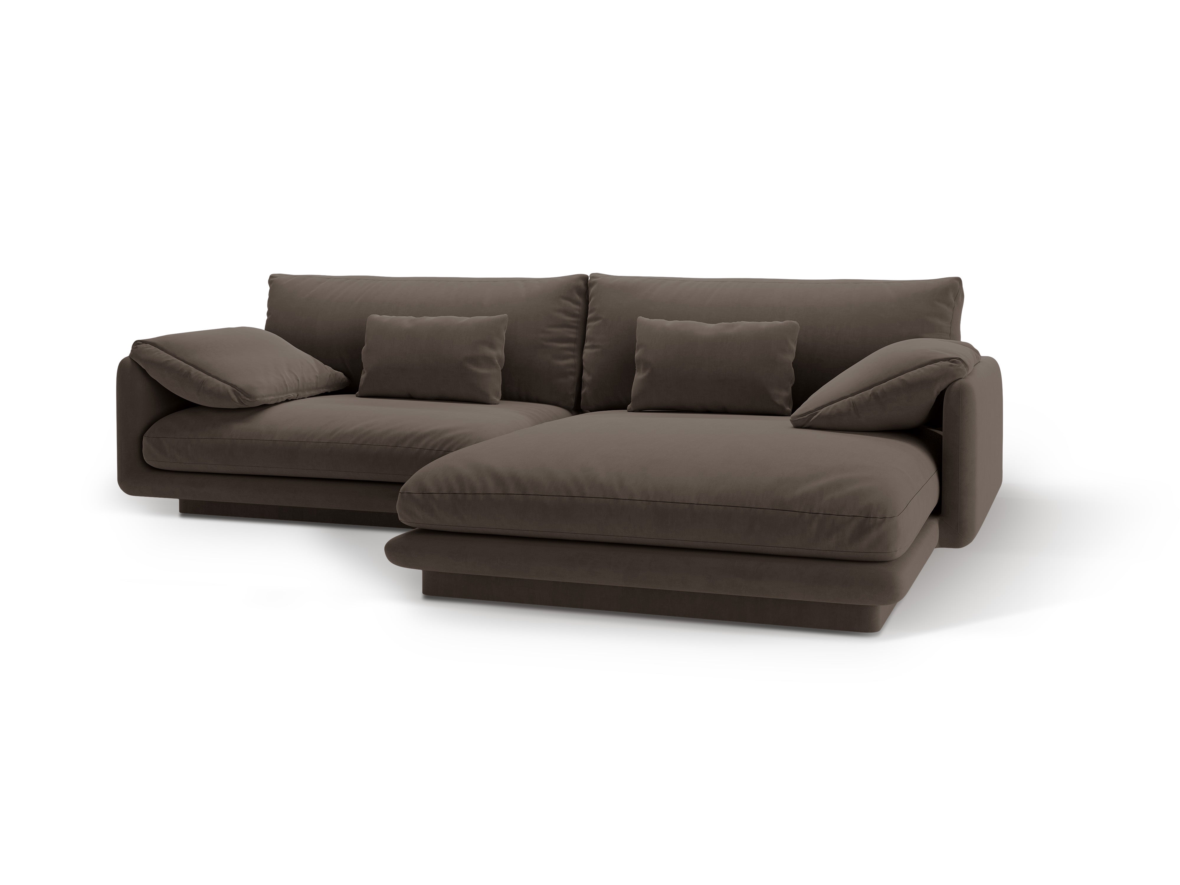 Velvet corner of 4-person right-sided Torino Heban brown
