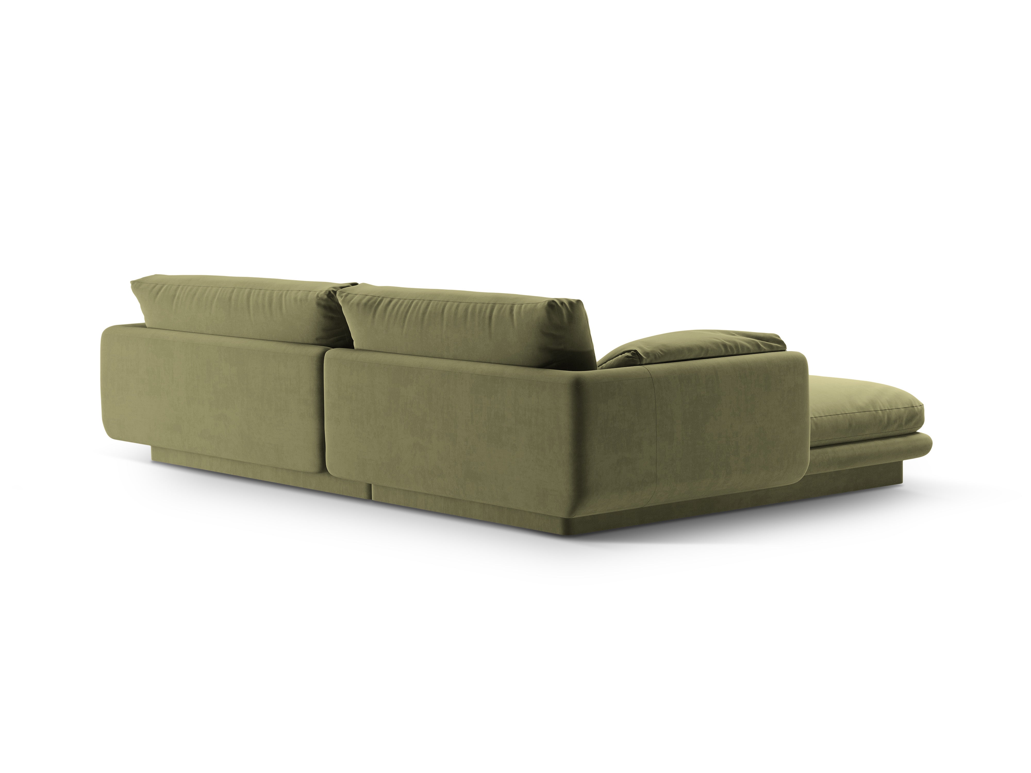 Velvet corner of 4-person right-sided Torino light green