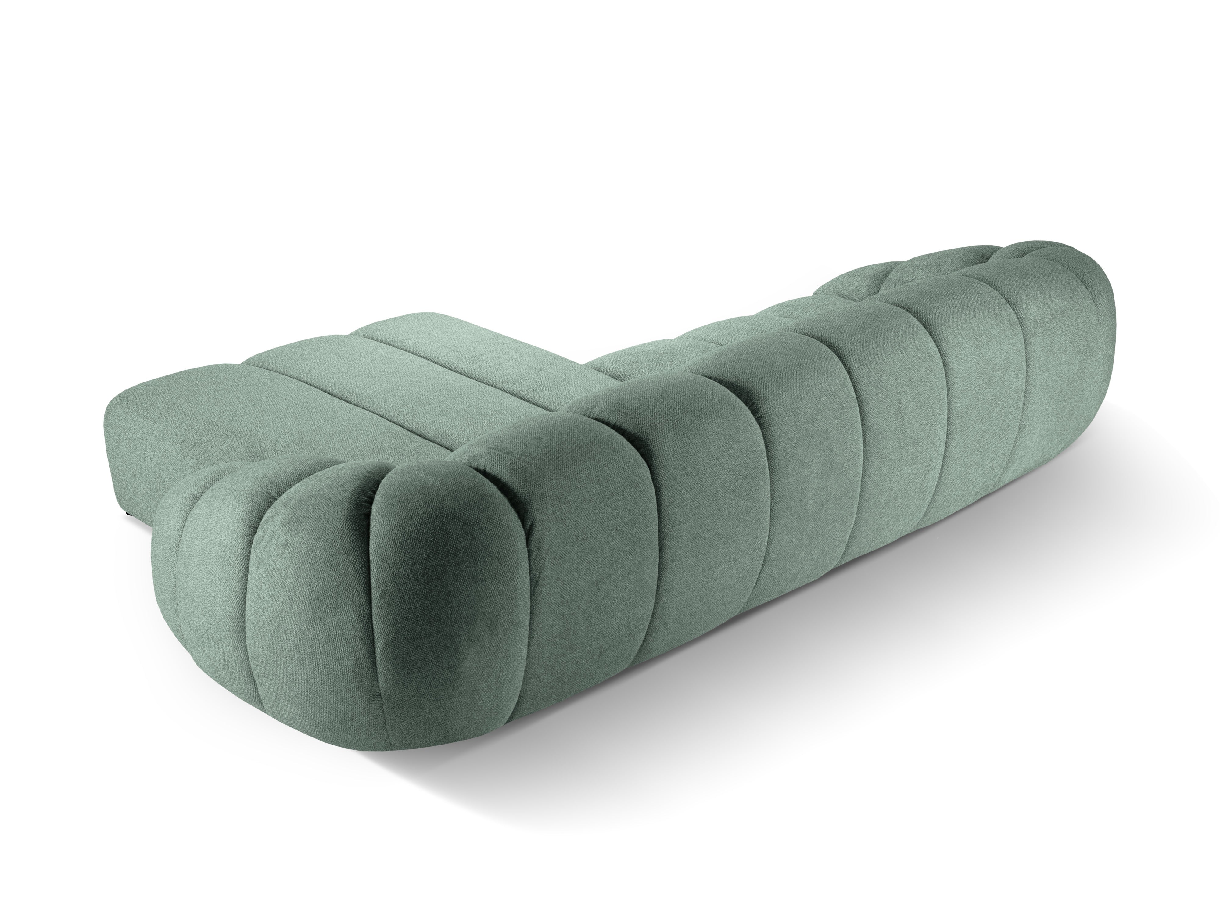 4-sitziger rechter Ecksofa DIANA in mintgrünem Chenille