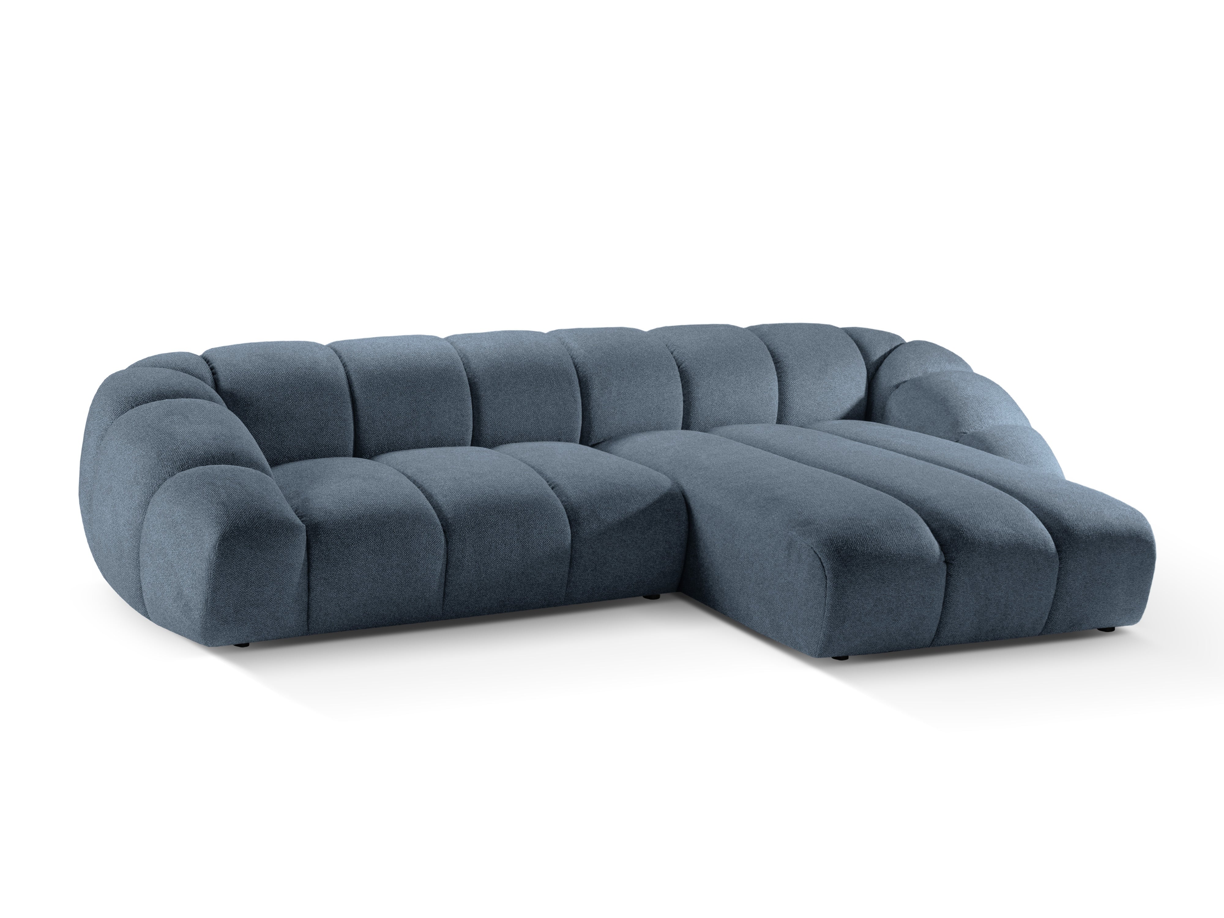 Velvet Right Corner Sofa, "Diana", 4 Seats, Blue Jeans, 334x182x72
Made in Europe