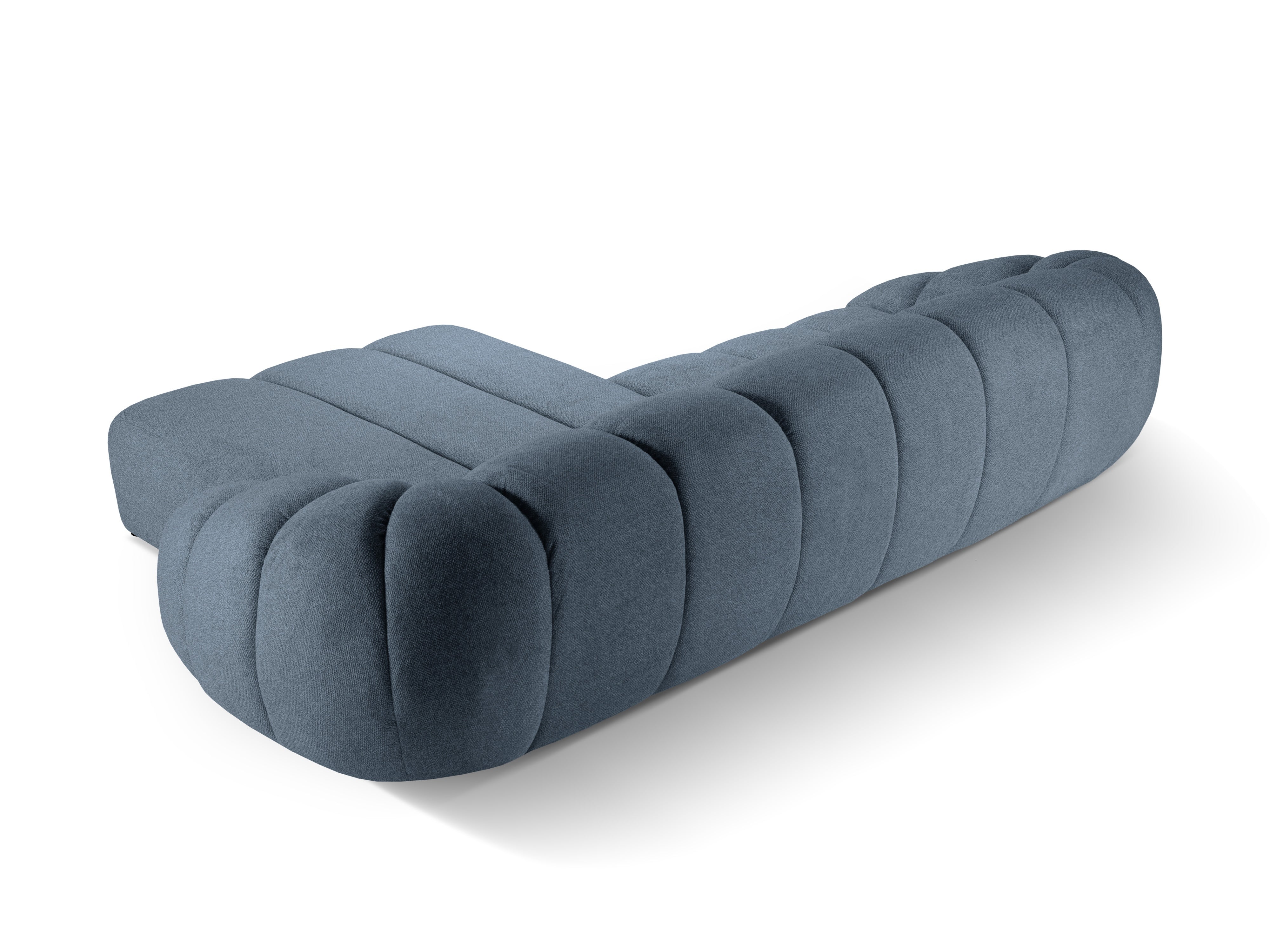 Velvet Right Corner Sofa, "Diana", 4 Seats, Blue Jeans, 334x182x72
Made in Europe