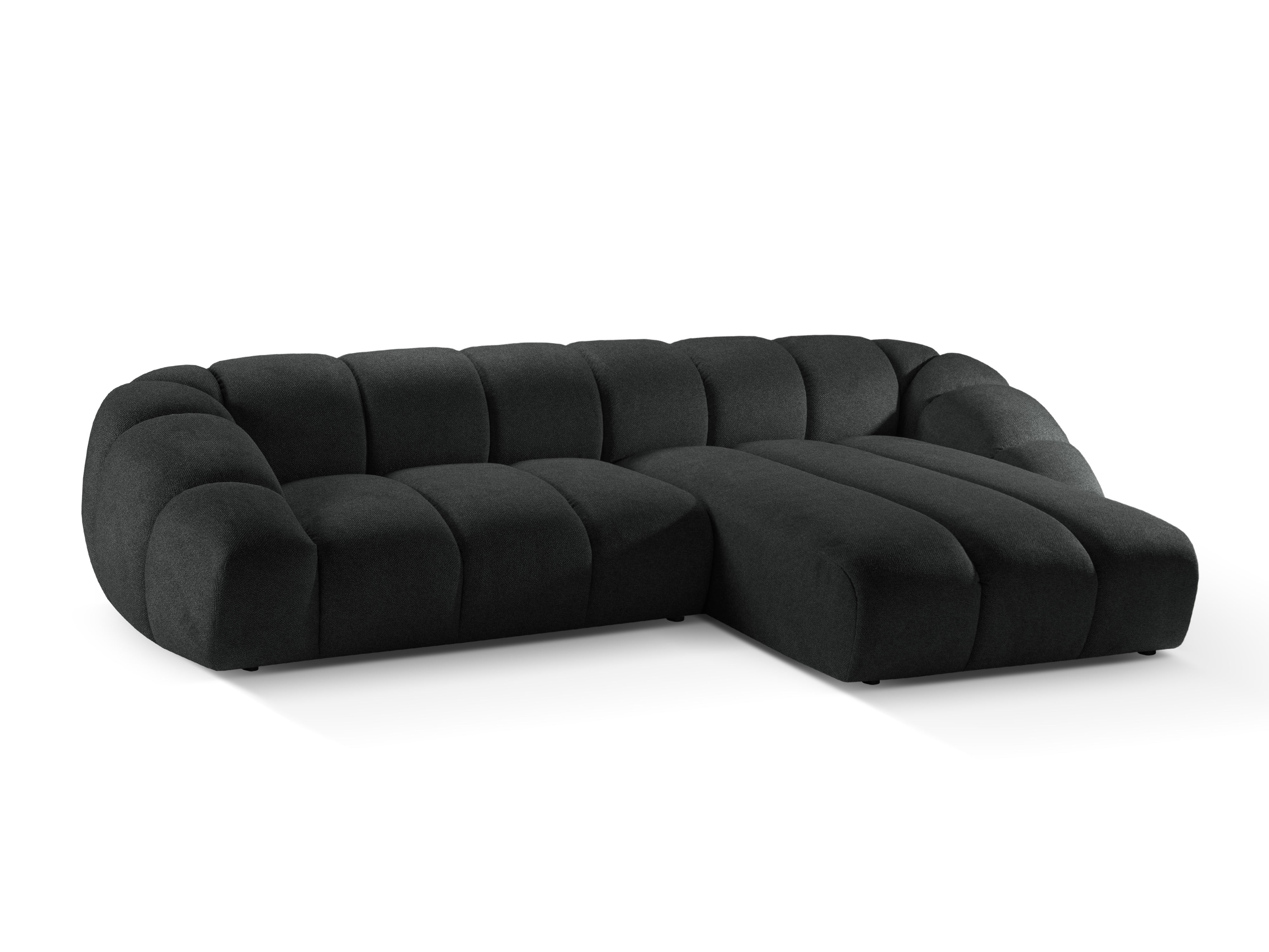 4-seater right-facing corner sofa DIANA in anthracite chenille