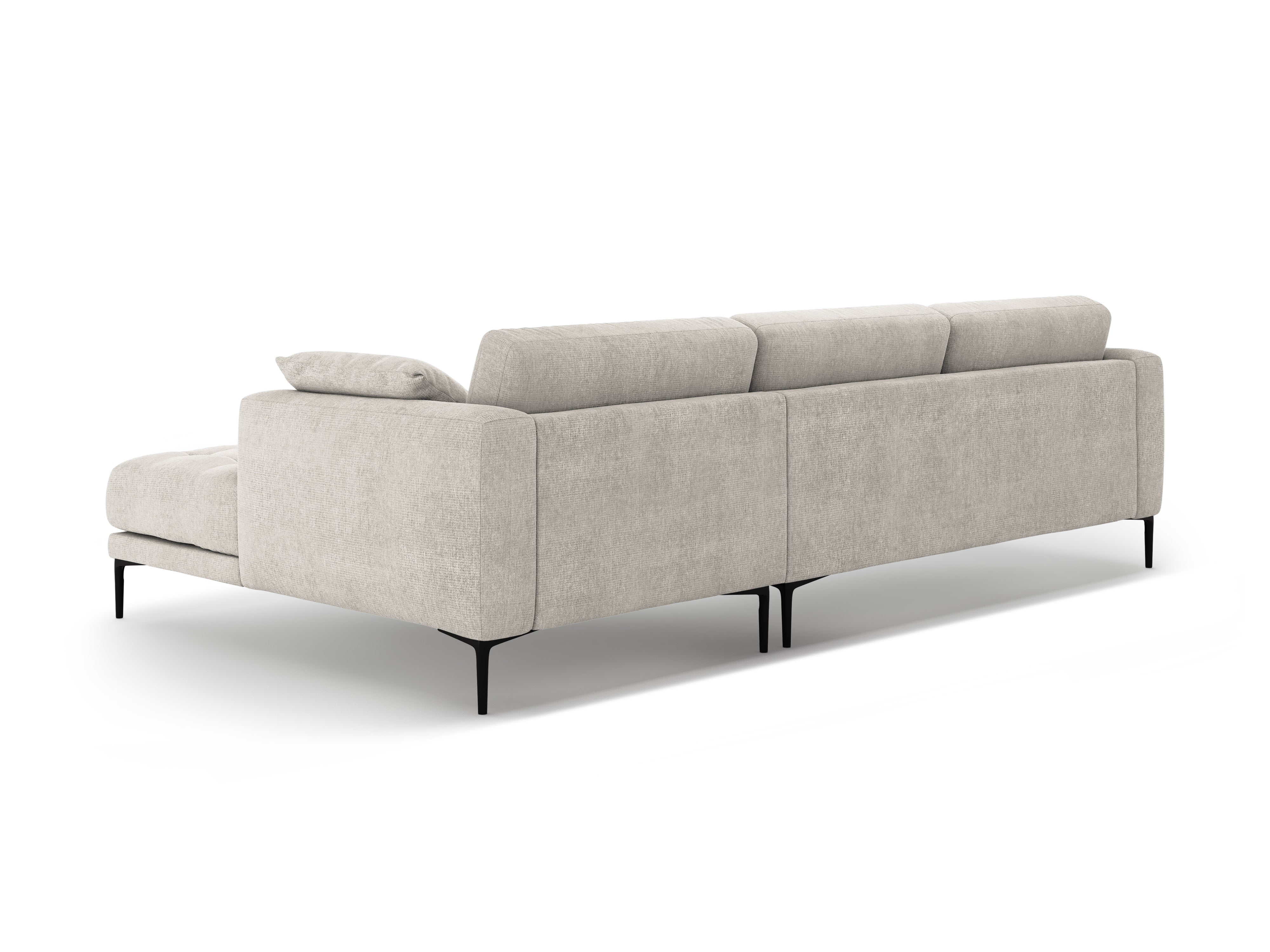 Right-sided corner sofa BEMY beige chenille