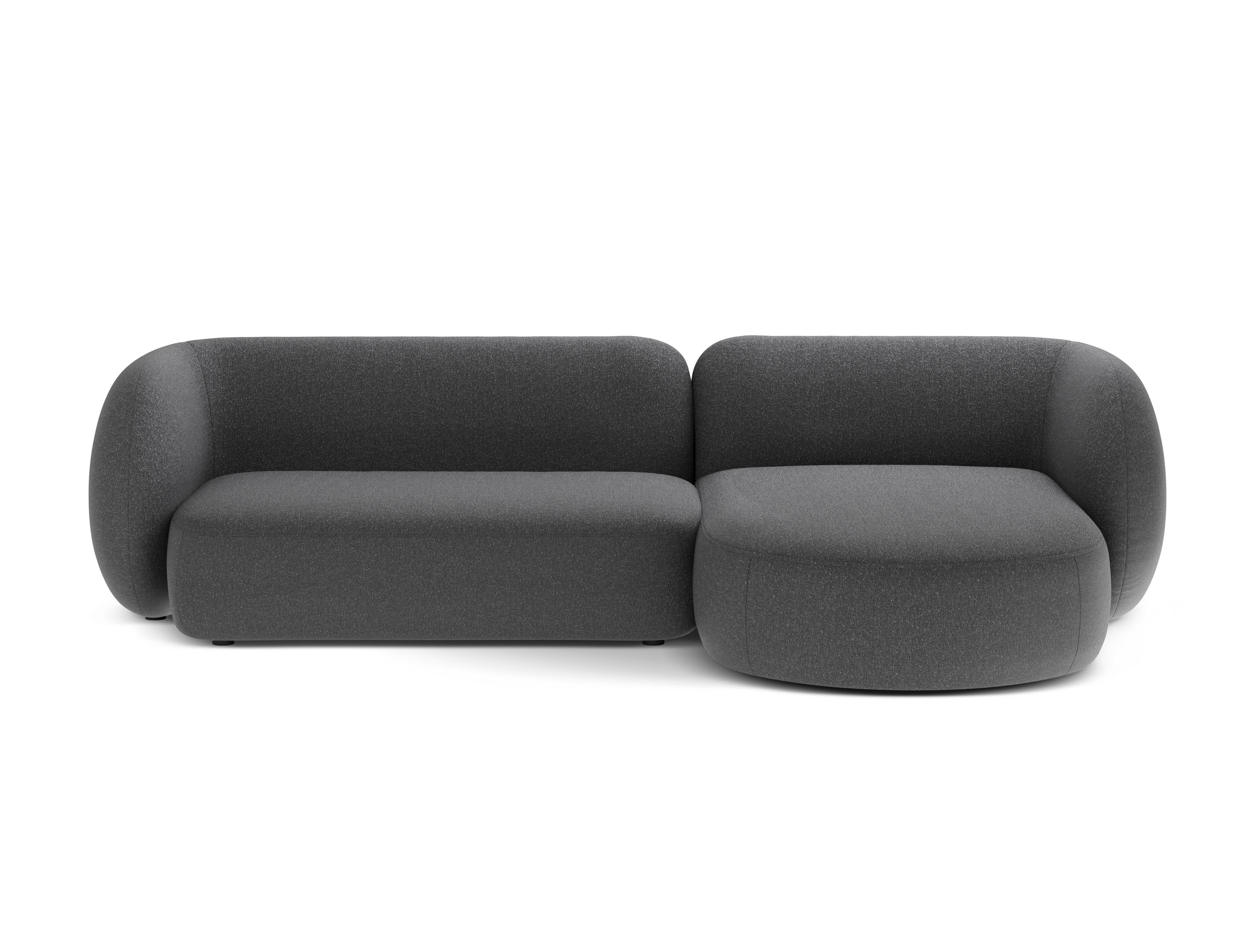 Right-facing 3-seater corner sofa KATE dark gray mélange