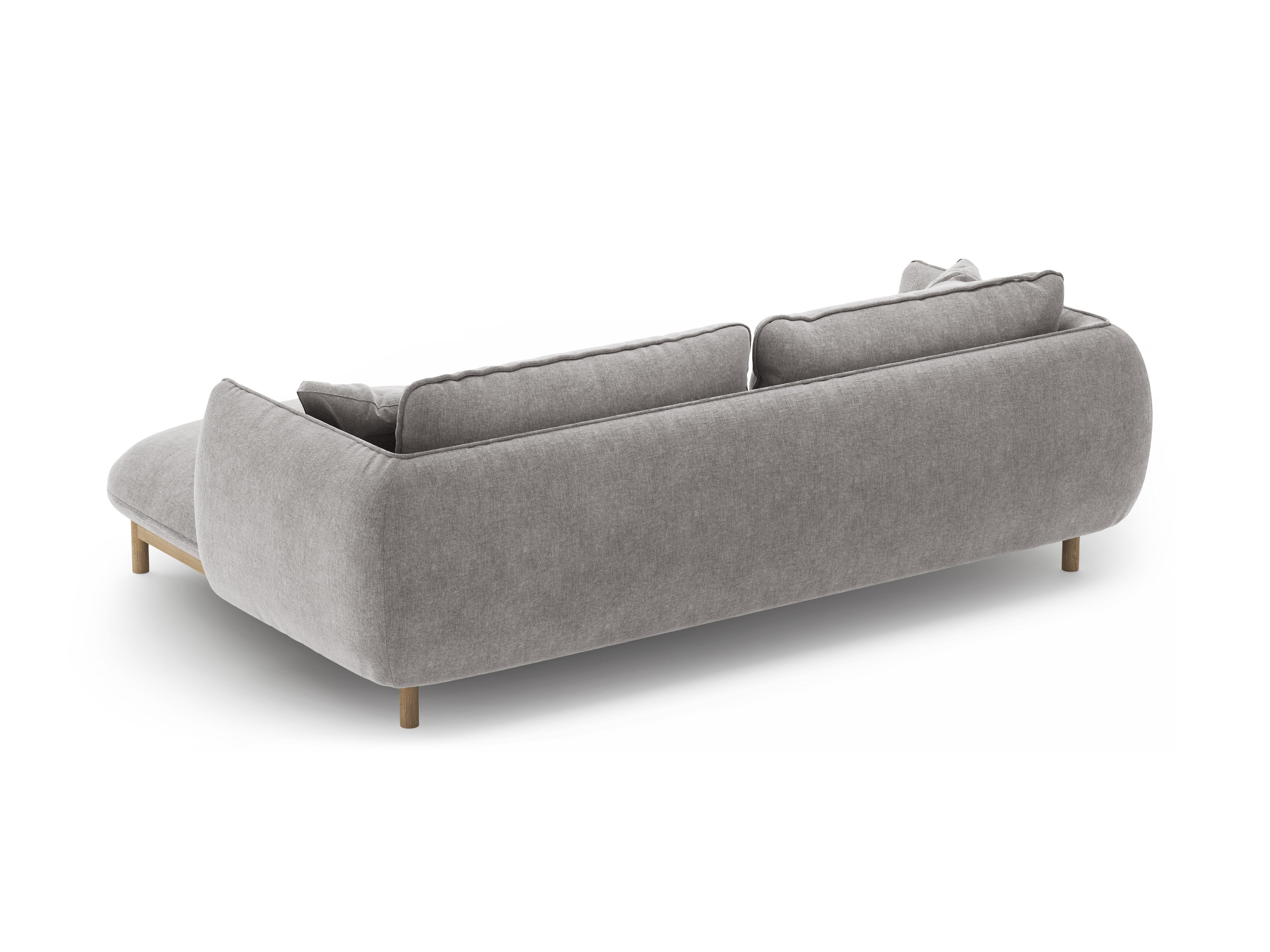 Right-hand corner sofa ADA light gray chenille