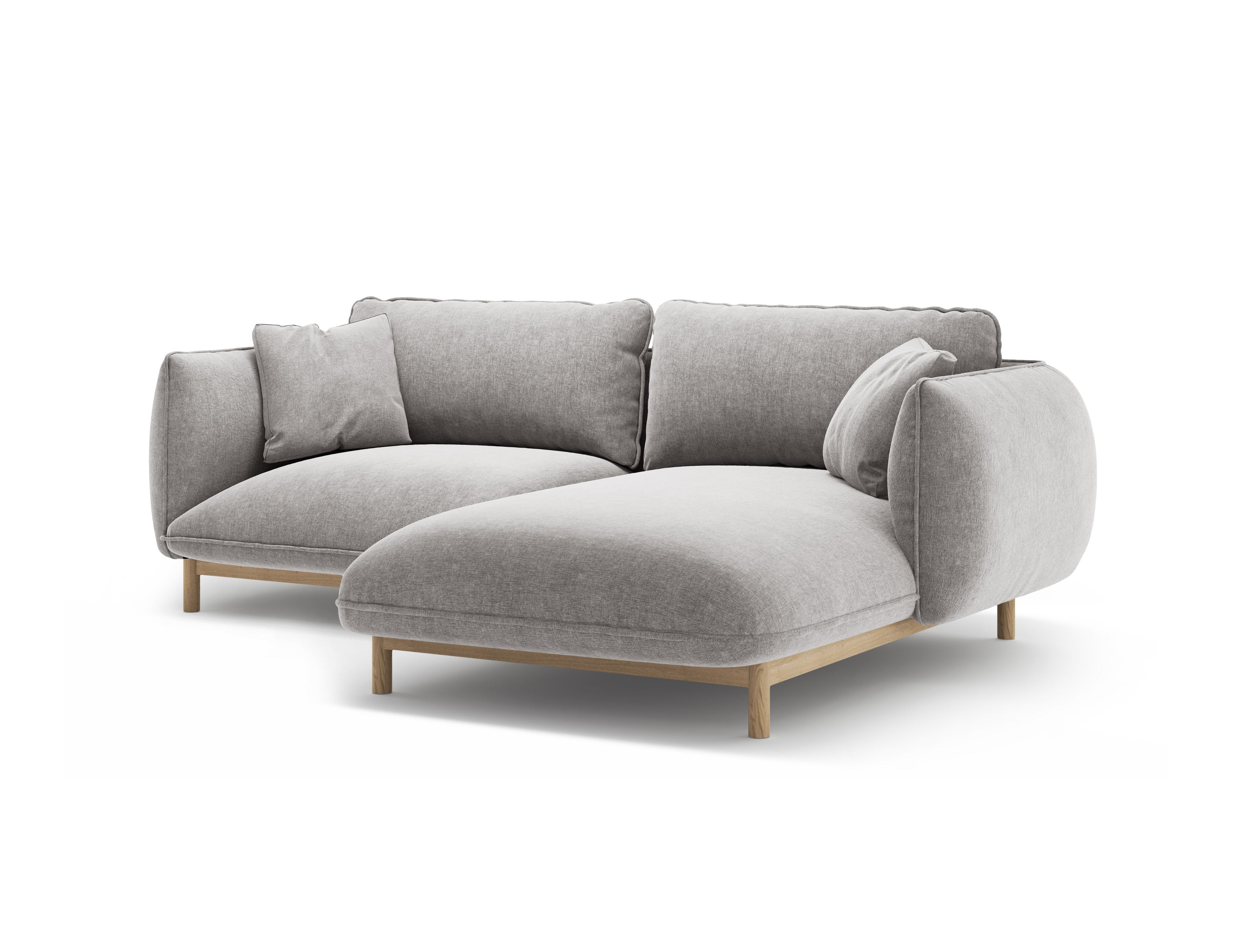 Right-hand corner sofa ADA light gray chenille
