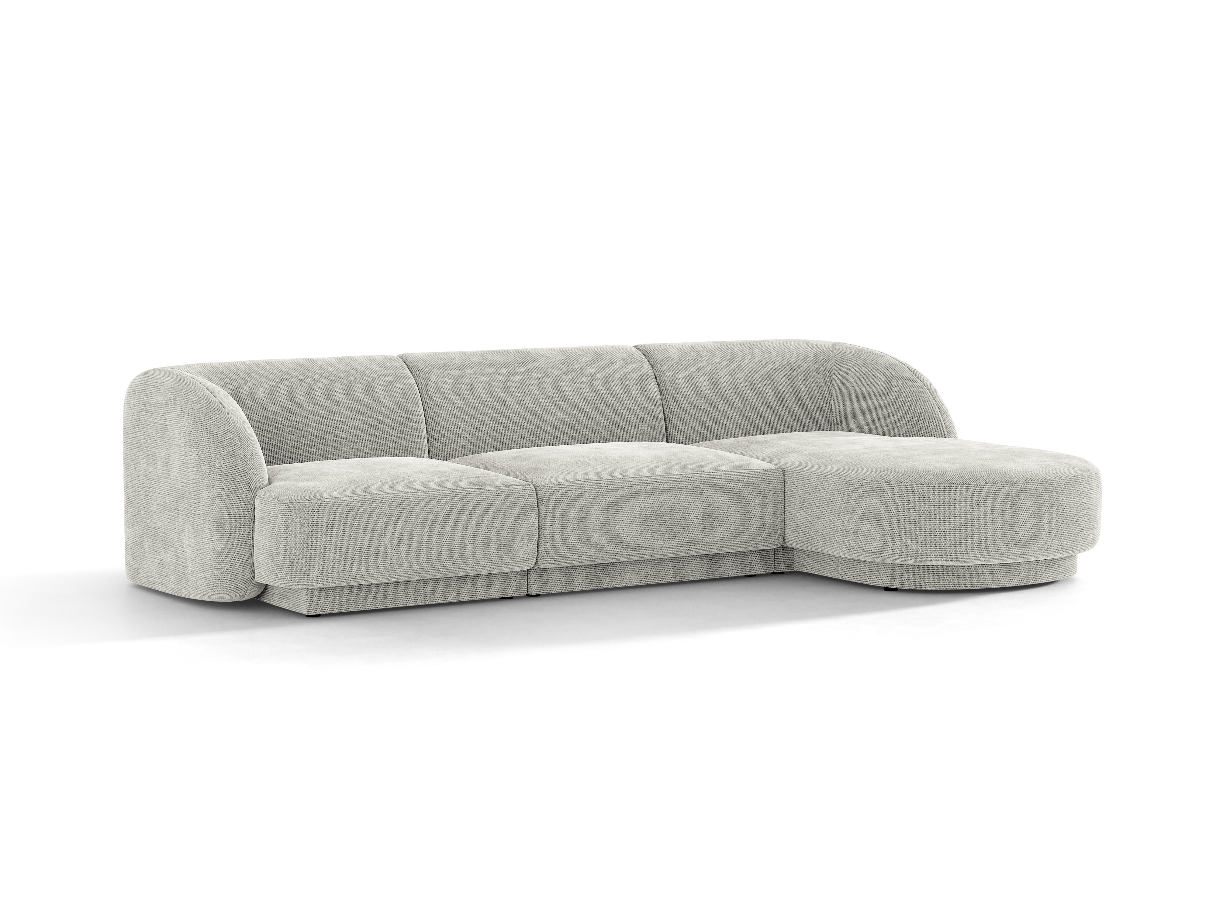 Narożnik 4-osobowy prawostronny MILEY szary szenil – sofa narożna