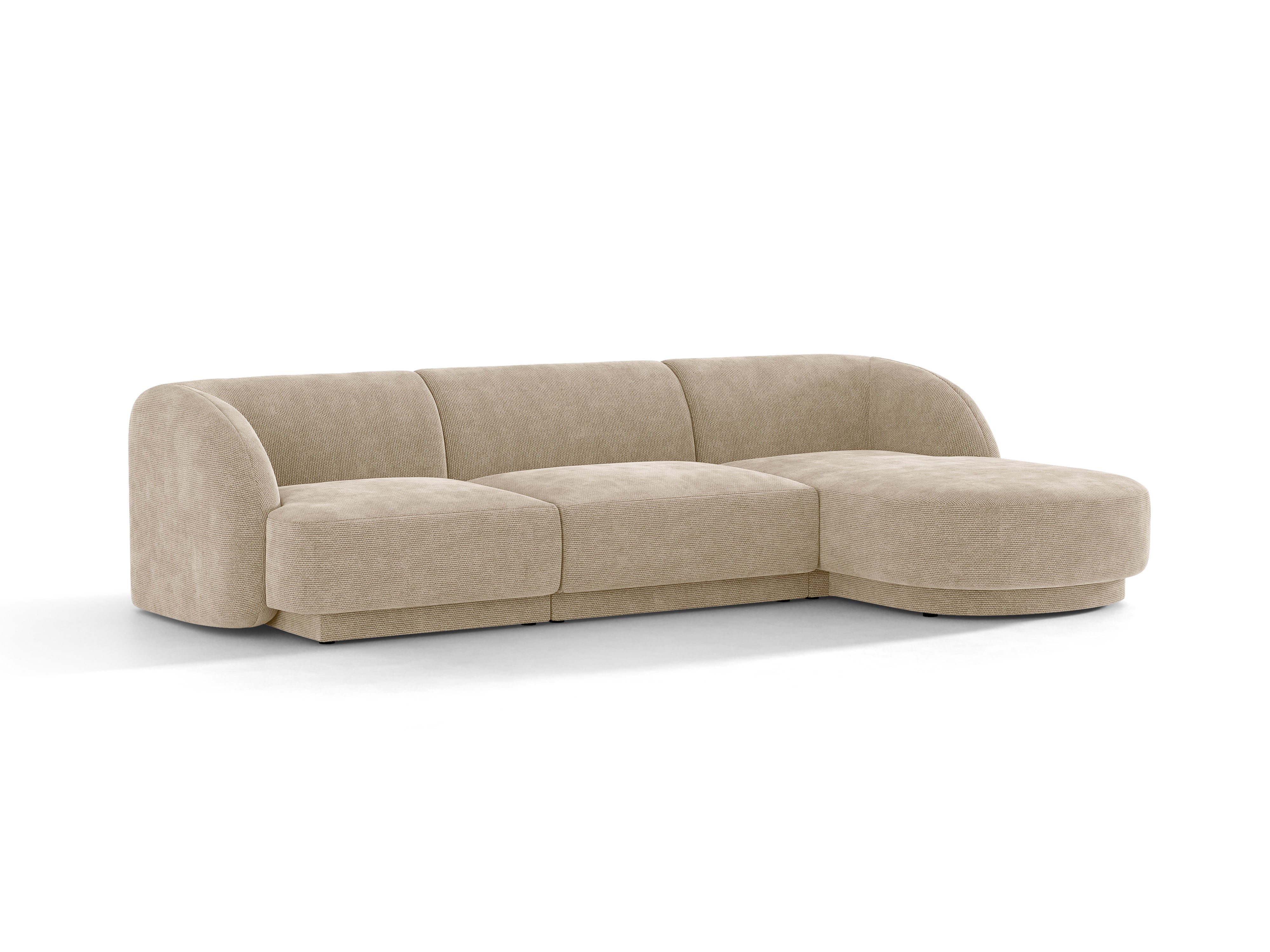 Narożnik 4-osobowy prawostronny MILEY beżowy szenil – sofa narożna