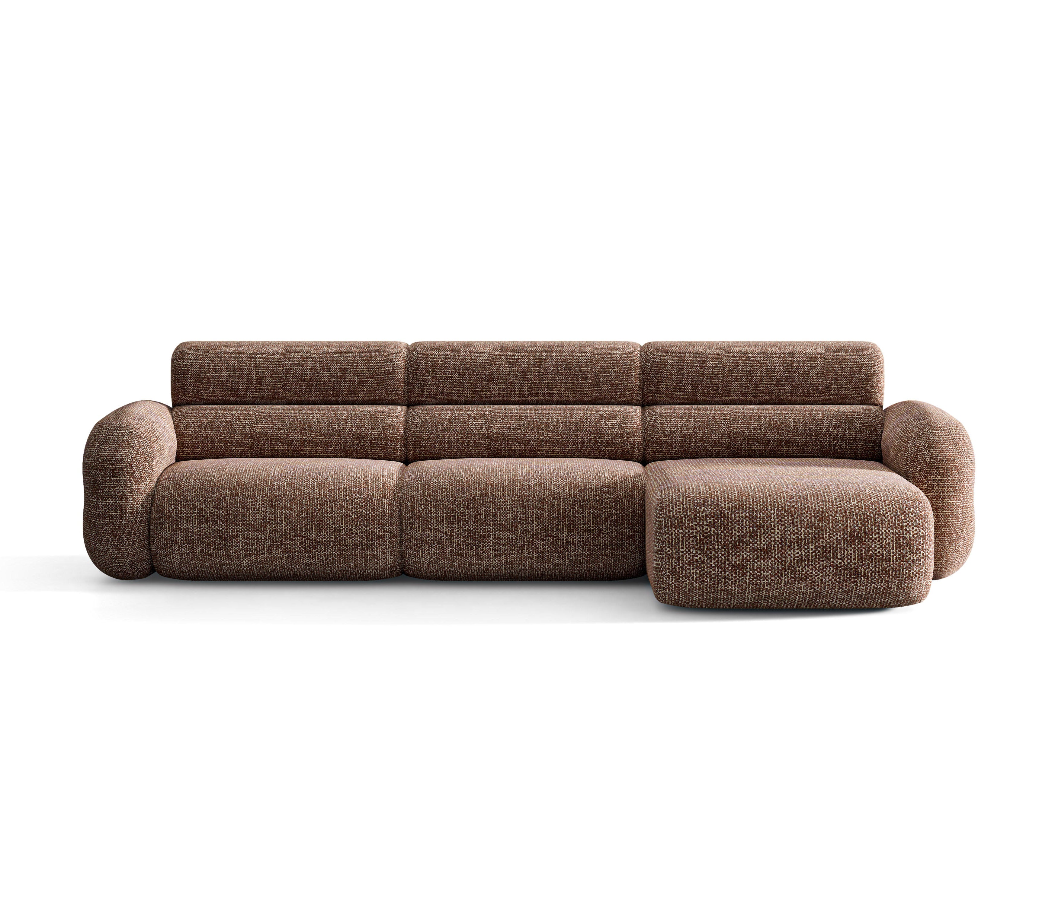 Right-facing corner sofa NEO in brown mélange