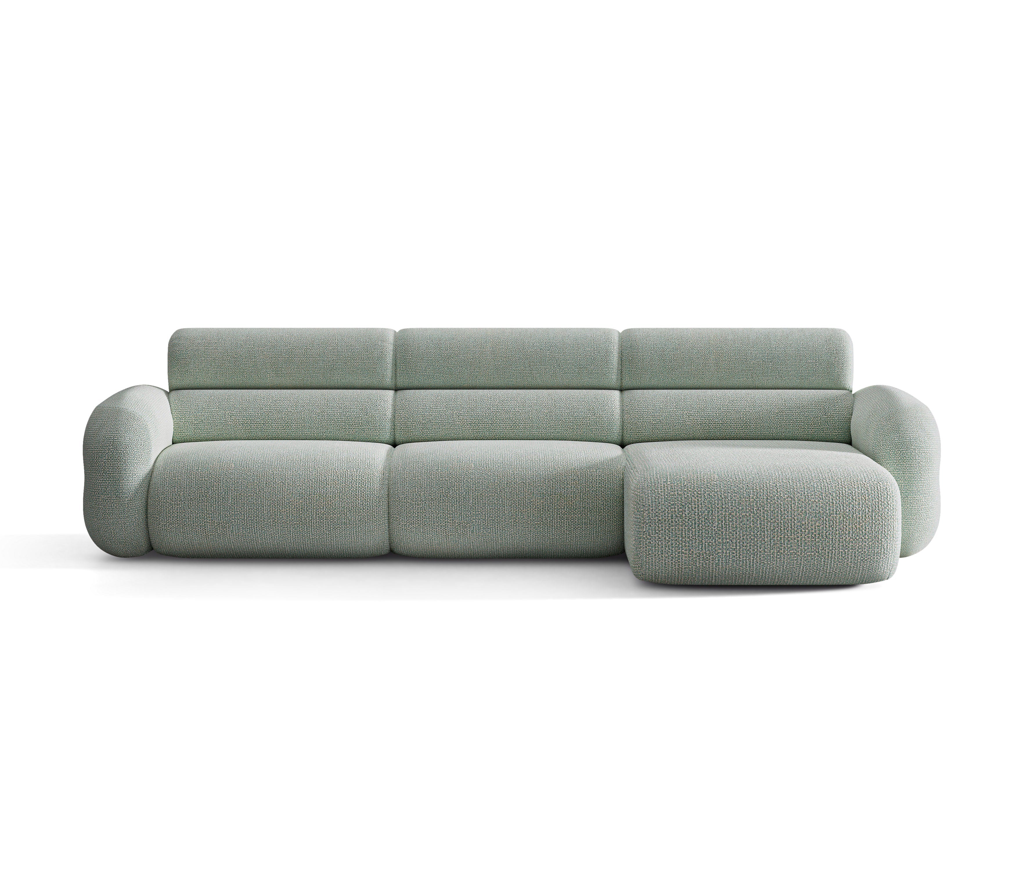 Right-facing corner sofa NEO in blue mélange
