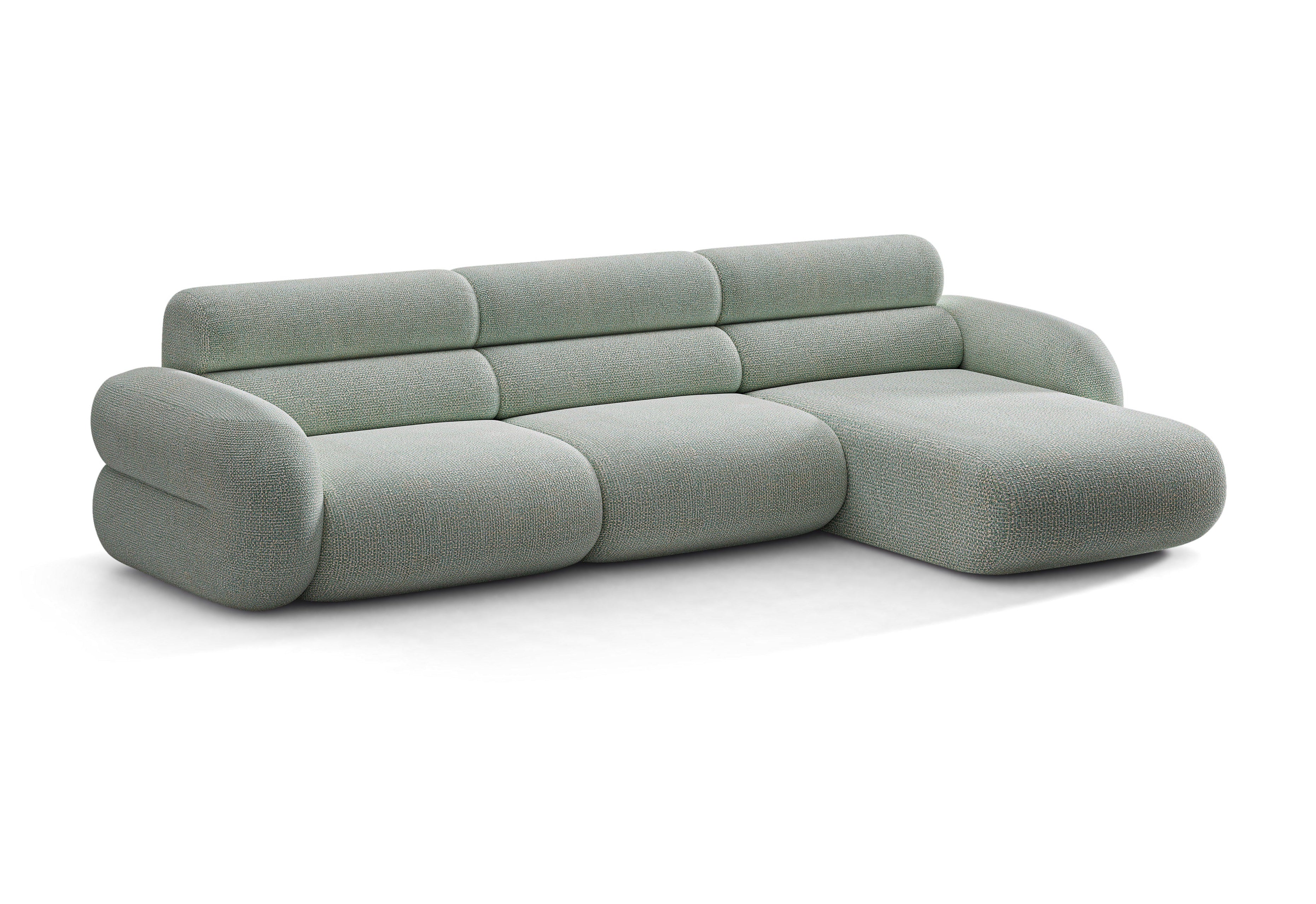 Right-facing corner sofa NEO in blue mélange