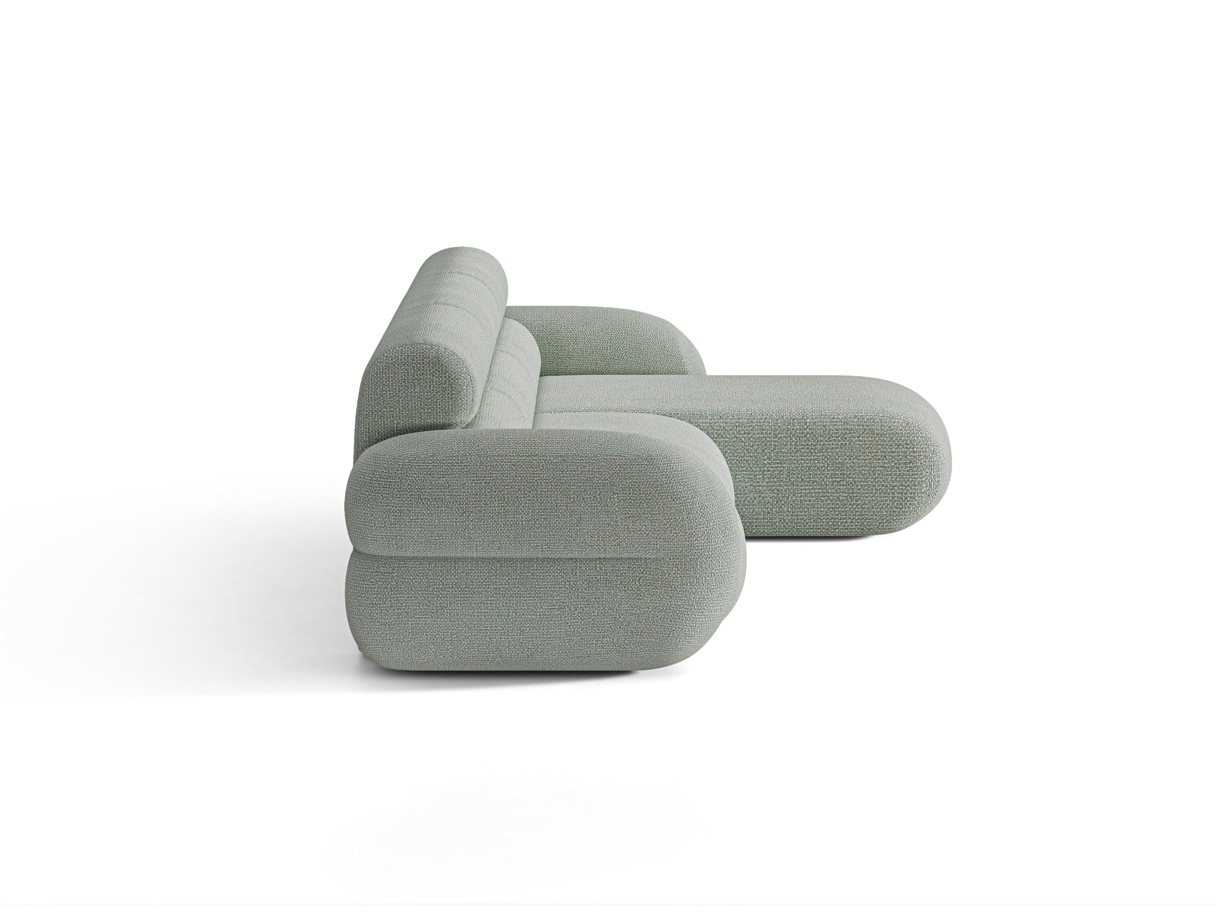 Right-facing corner sofa NEO in blue mélange