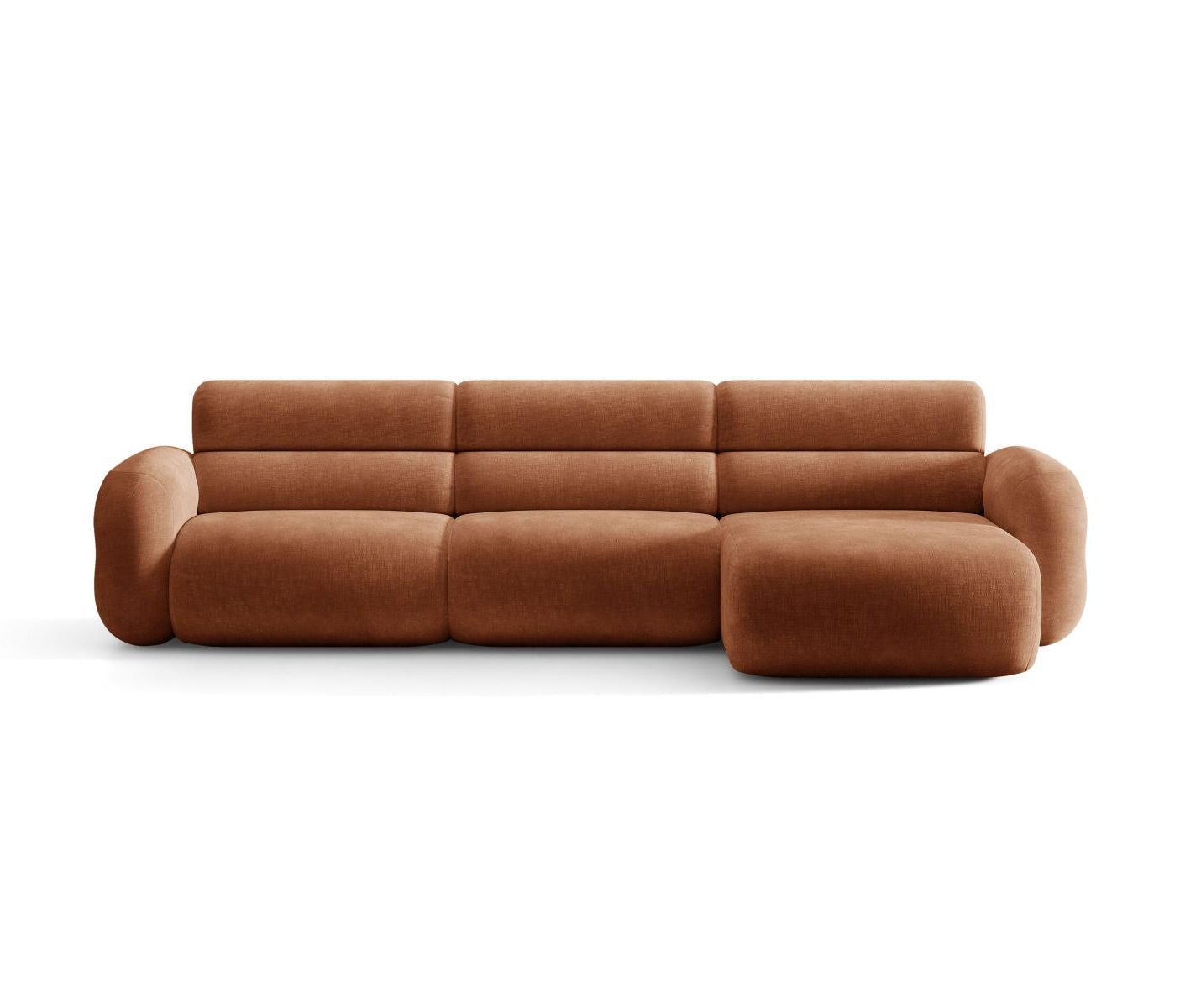 Right-facing corner sofa NEO brick chenille