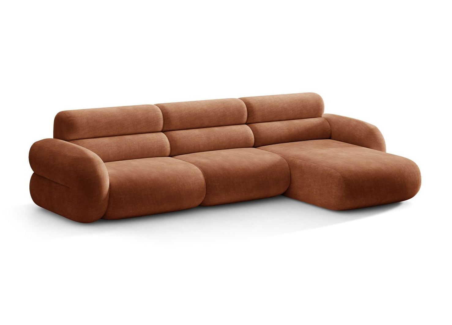 Right-facing corner sofa NEO brick chenille
