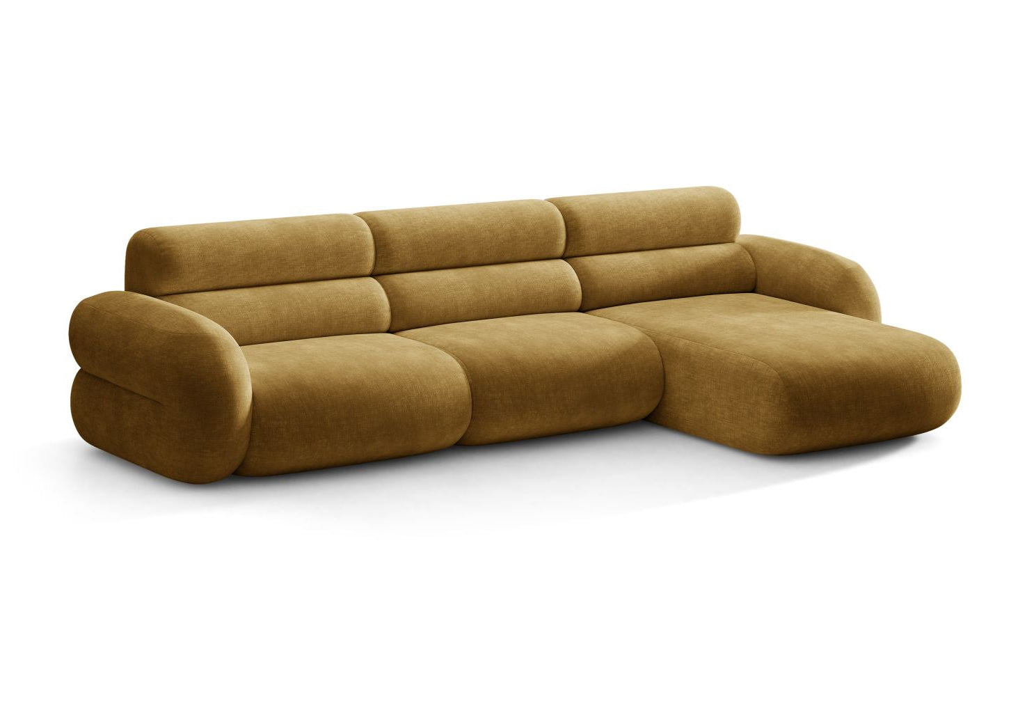 Right-facing NEO mustard chenille corner sofa