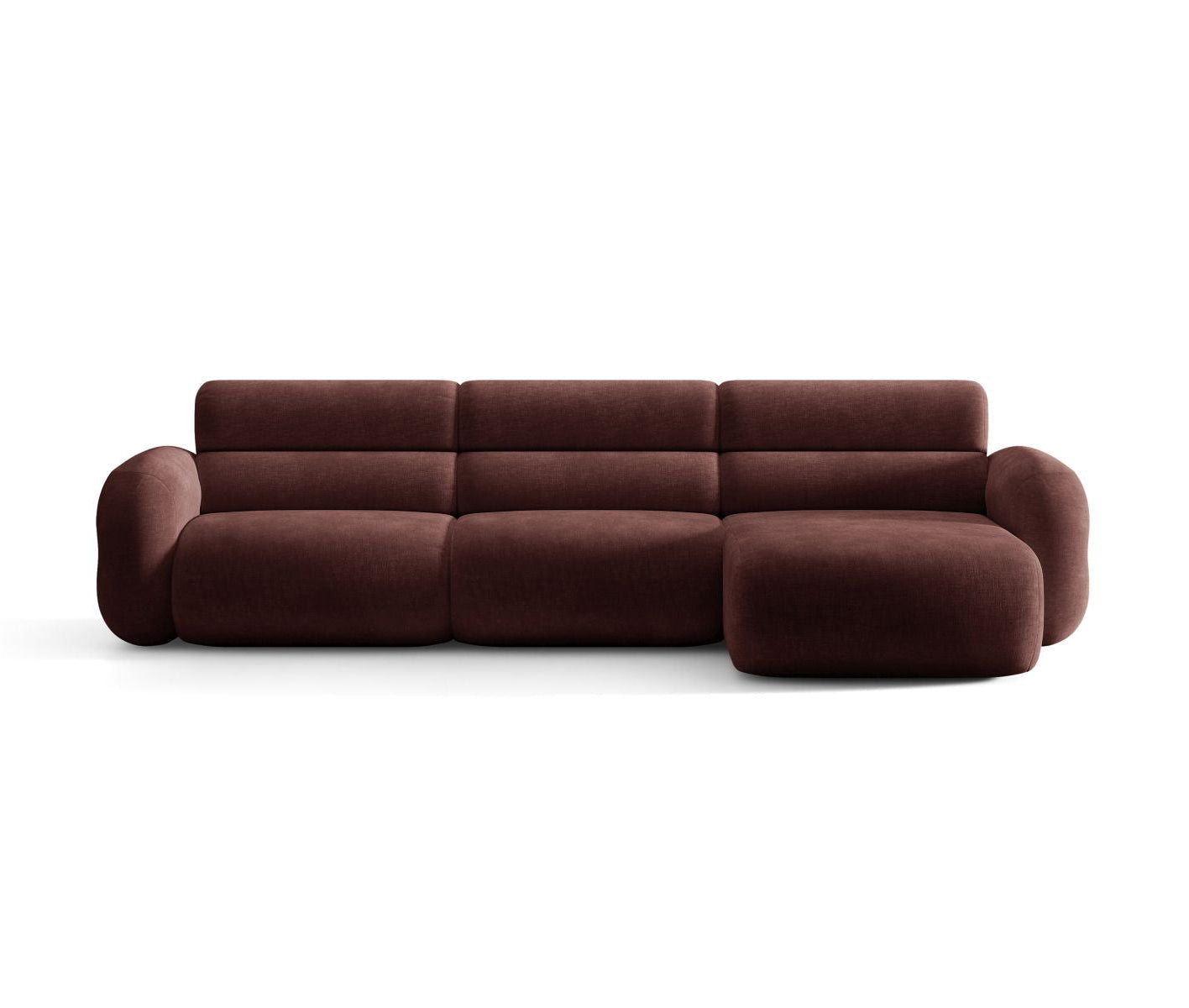 Right-facing NEO corner sofa in cherry chenille