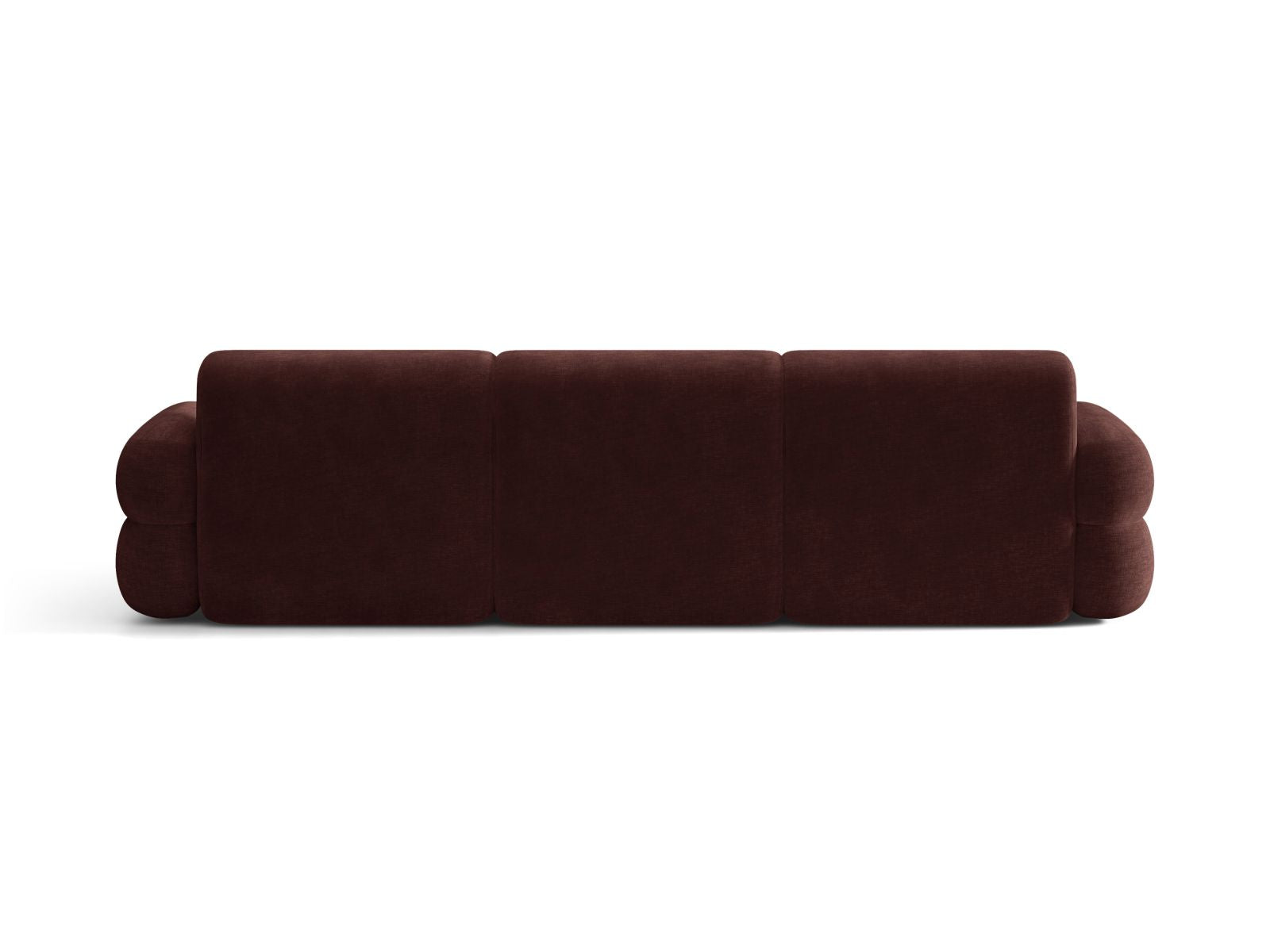 Right-facing NEO corner sofa in cherry chenille