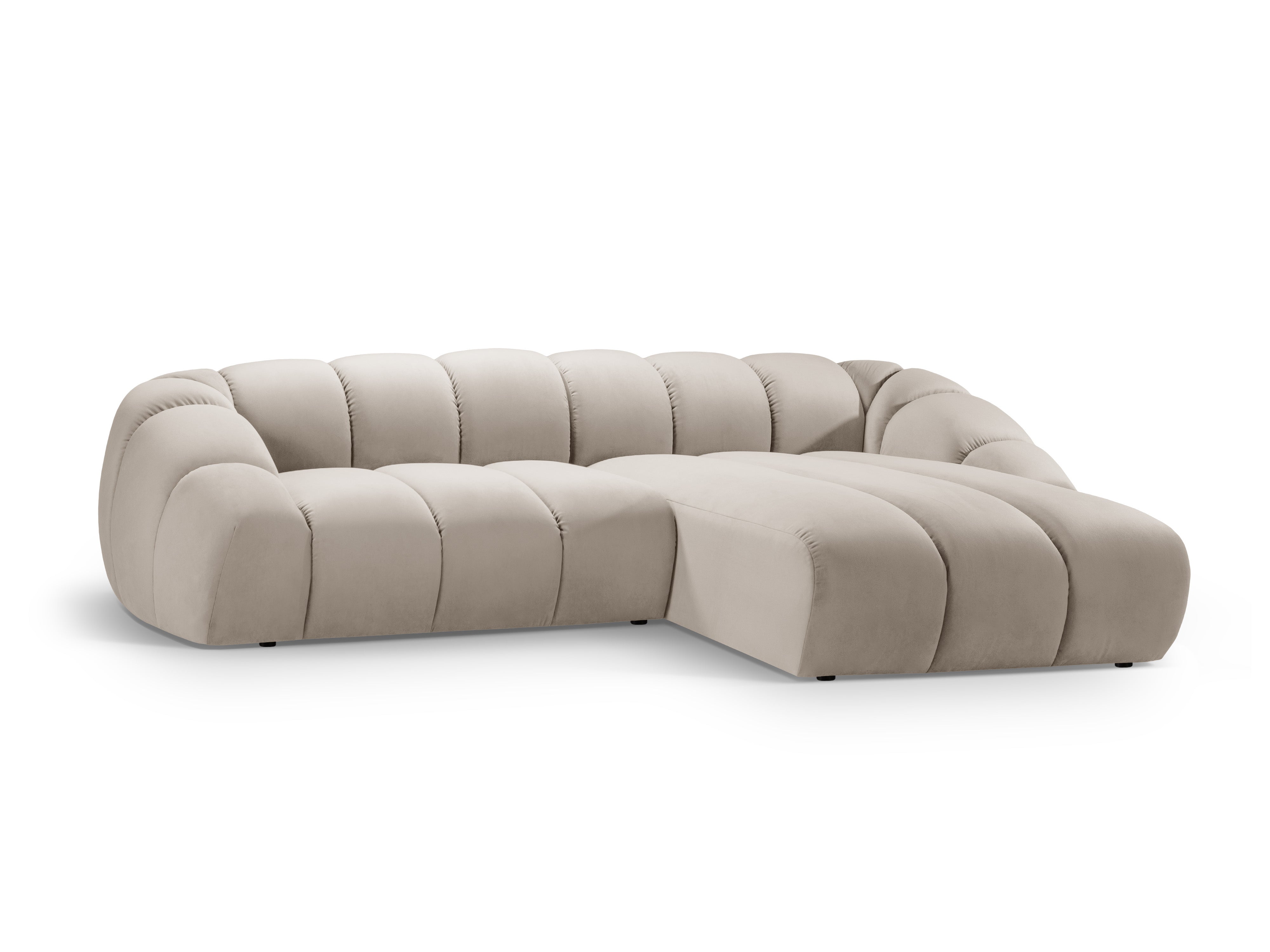 Velvet Right Corner Sofa, "Diana", 4 Sitze, Beige, 334x182x72
In Europa gemacht