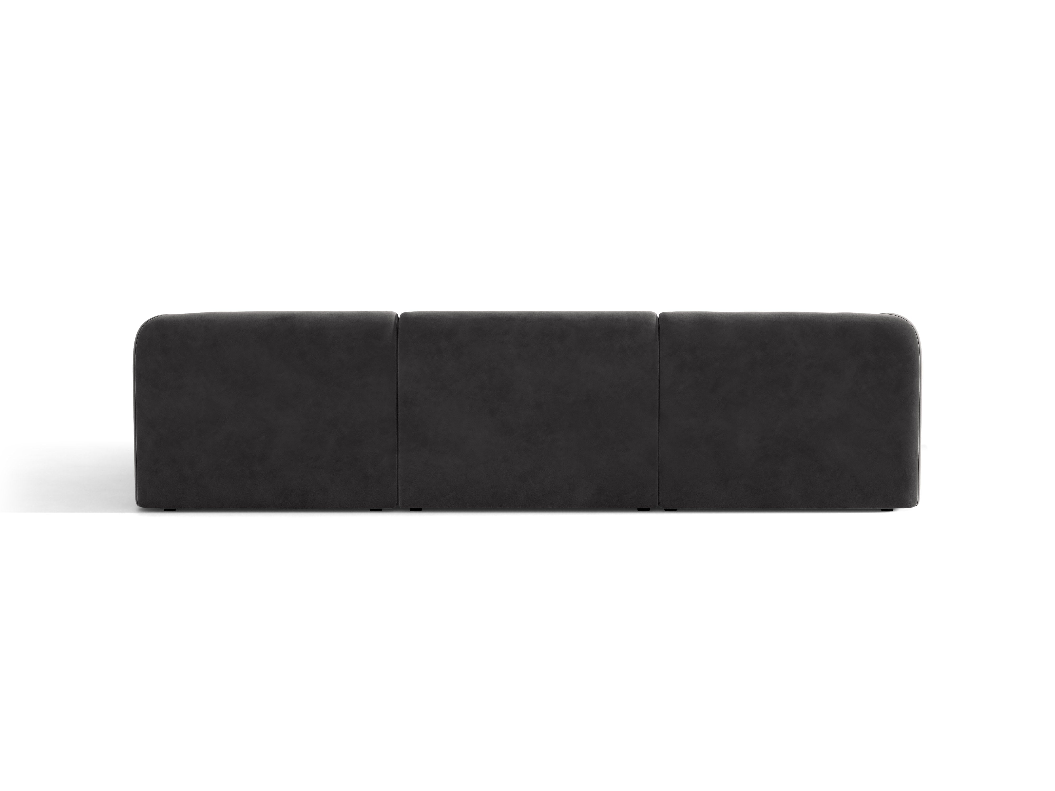 Velvet corner sofa for 4 people right-facing MILEY dark gray