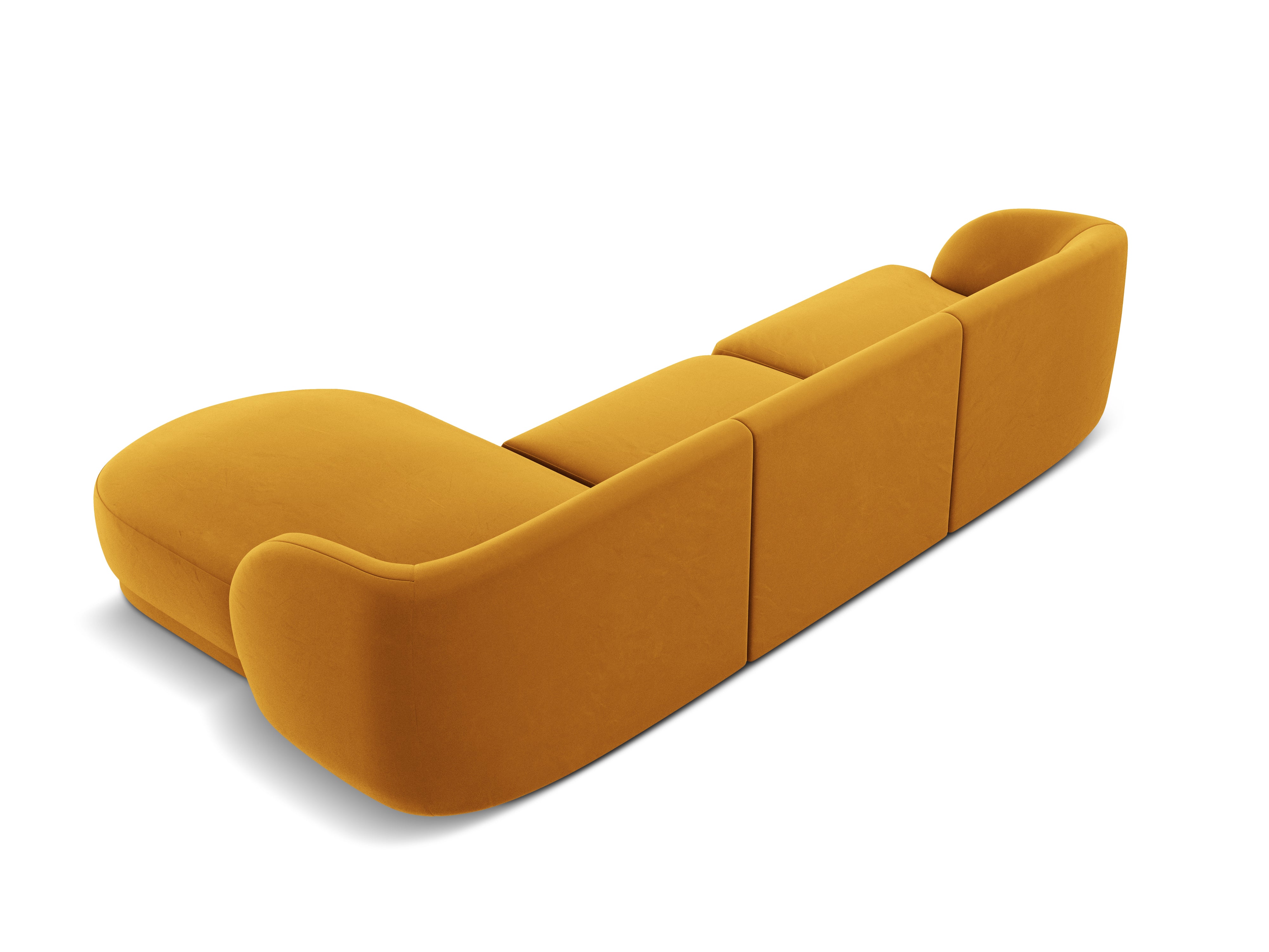 Narożnik aksamitny 4-osobowy prawostronny MILEY żółty Micadoni Eye on Design
