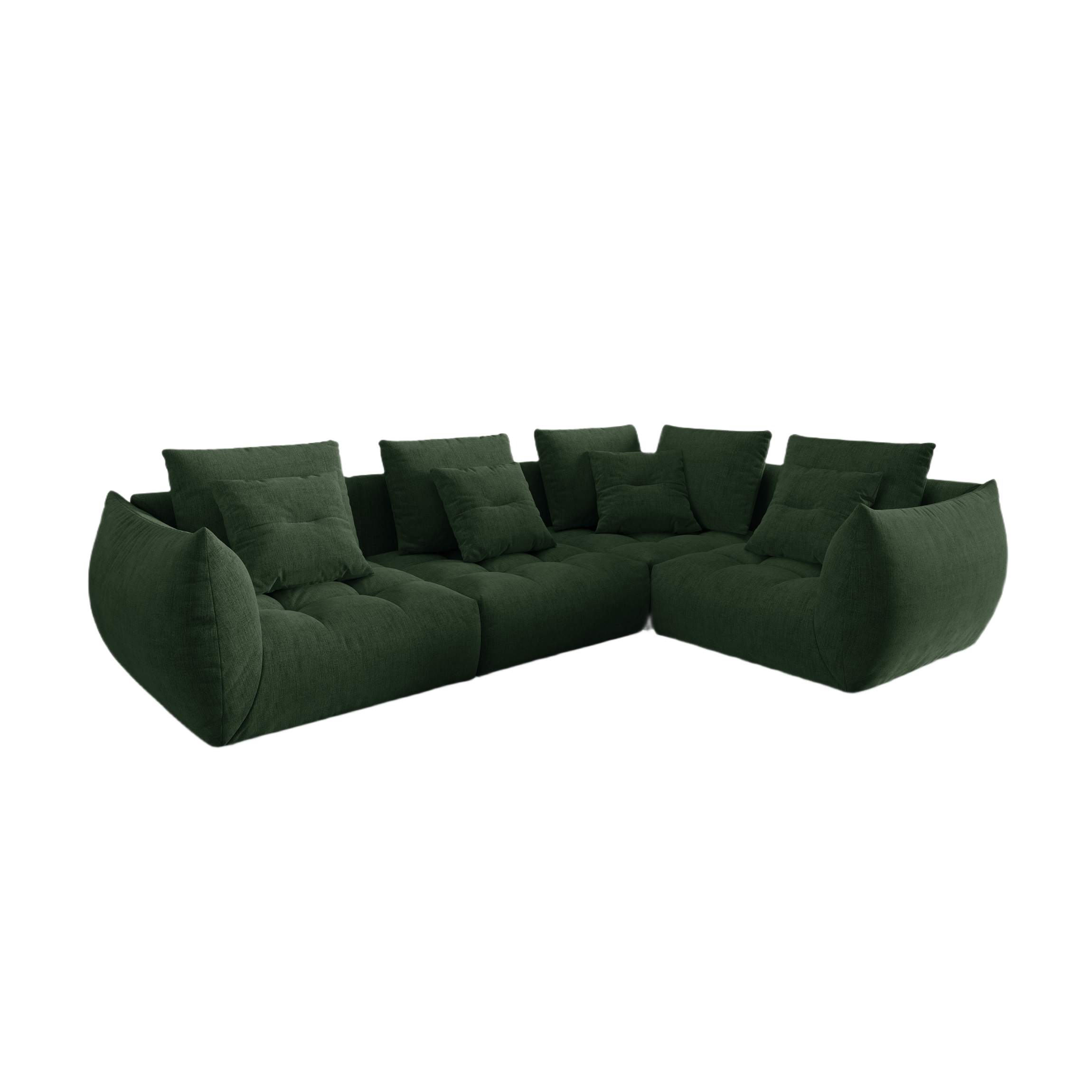 Modular Right Corner Sofa, "Bloom", 3 Seats, Moss Green, 316x216x95
Made in Europe