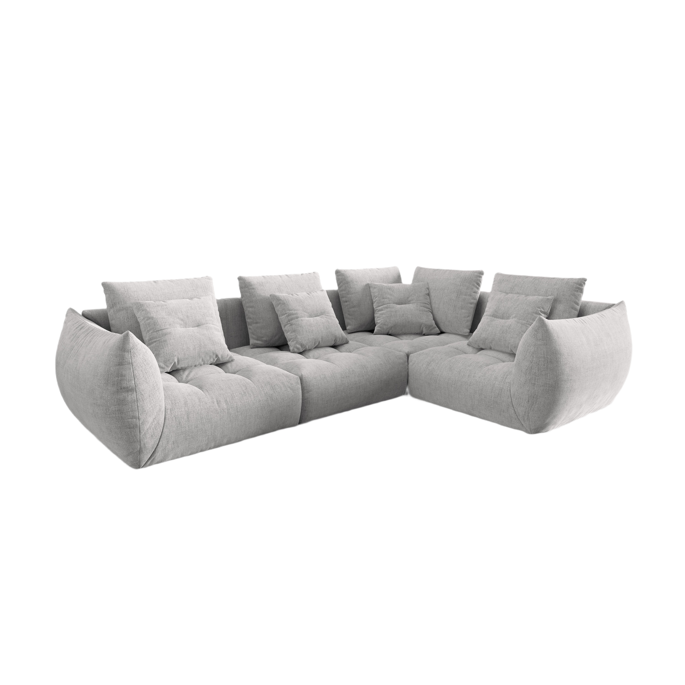 Modularer rechter Ecksofa, "Bloom", 3 Sitze, Silber, 316x216x95
In Europa gemacht