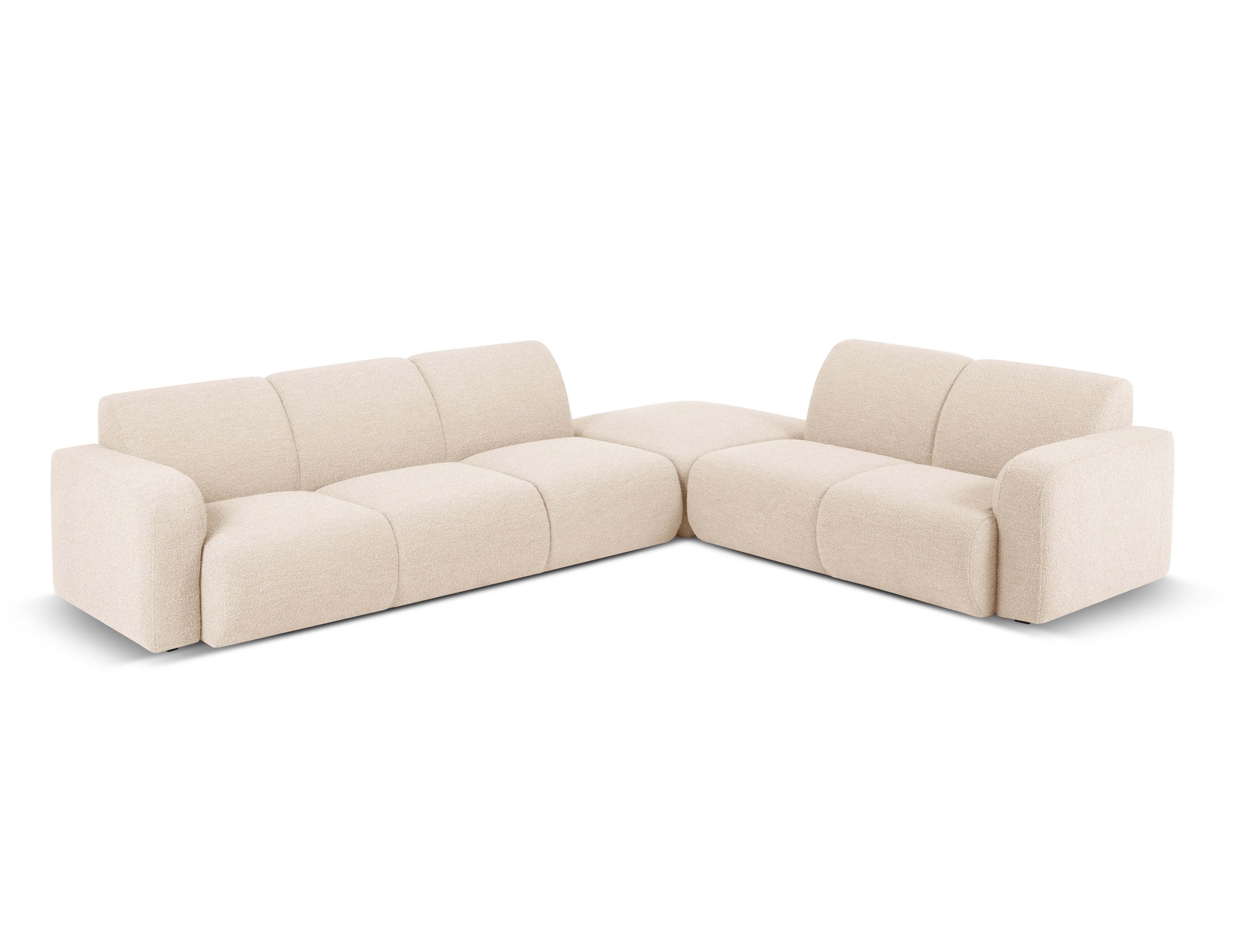 Narożnik w tkaninie boucle prawostronny otwarty MOLINO beżowy Micadoni Eye on Design