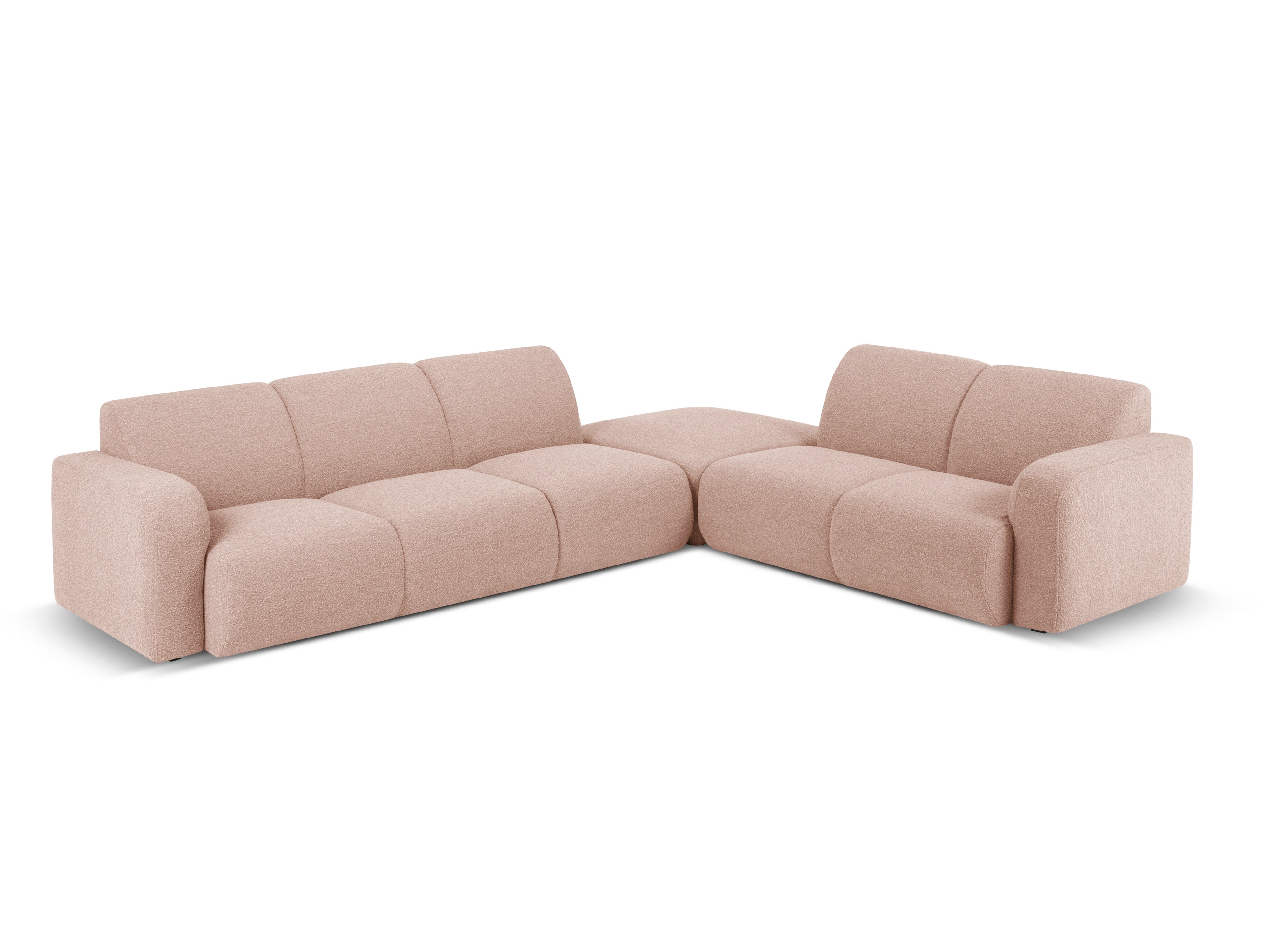 Narożnik w tkaninie boucle prawostronny otwarty MOLINO pudrowy róż Micadoni Eye on Design