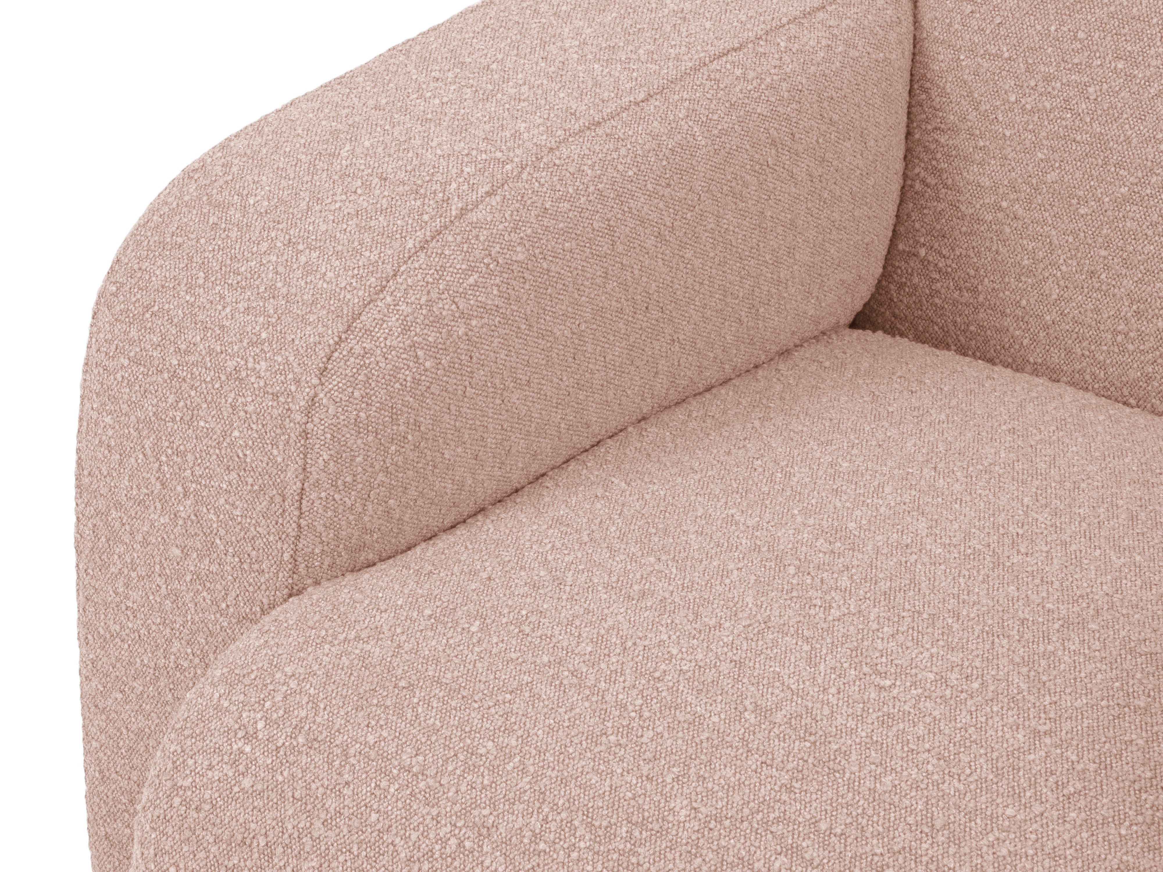 Narożnik w tkaninie boucle prawostronny otwarty MOLINO pudrowy róż Micadoni Eye on Design