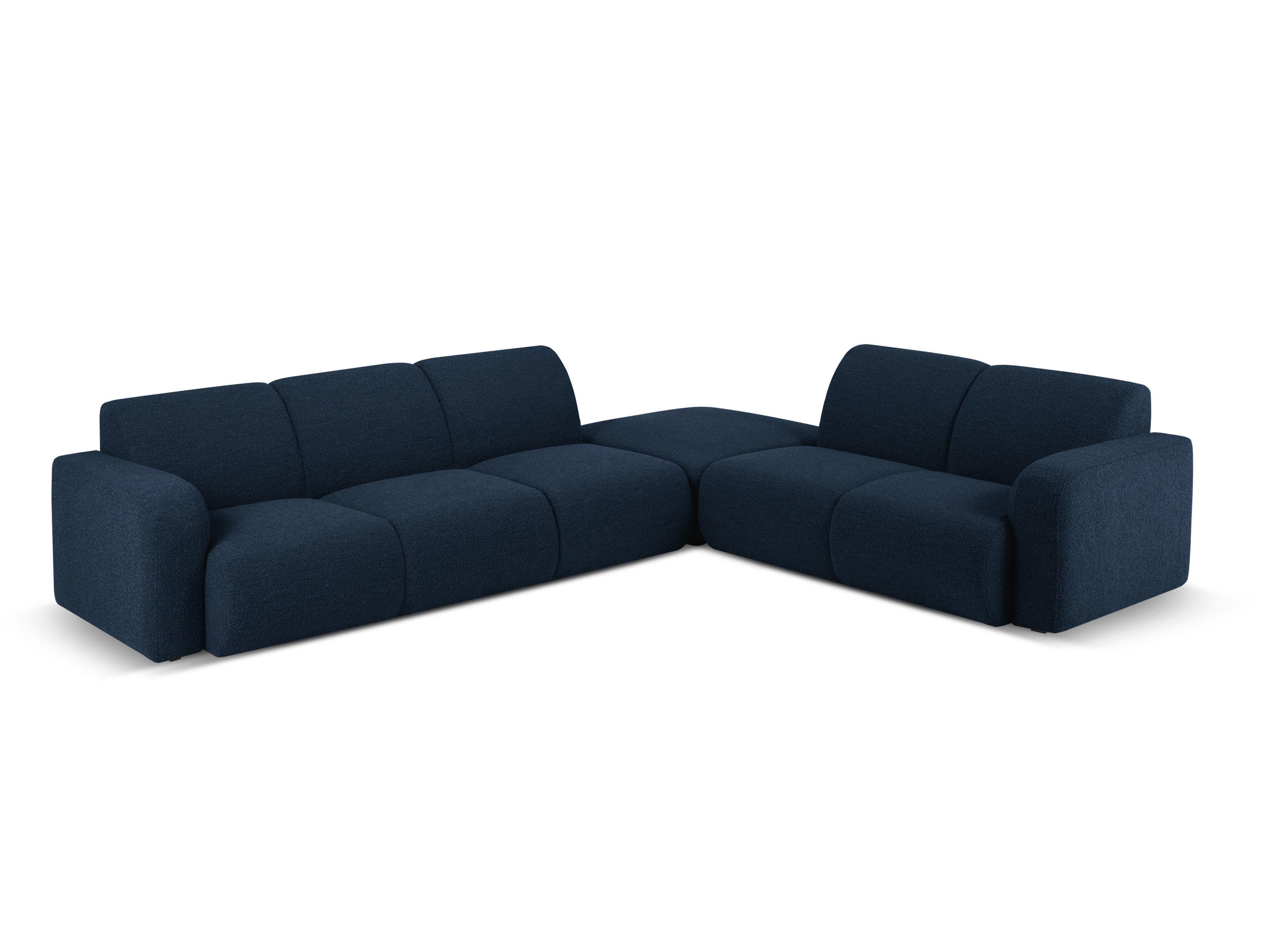 Narożnik w tkaninie boucle prawostronny otwarty MOLINO granatowy Micadoni Eye on Design