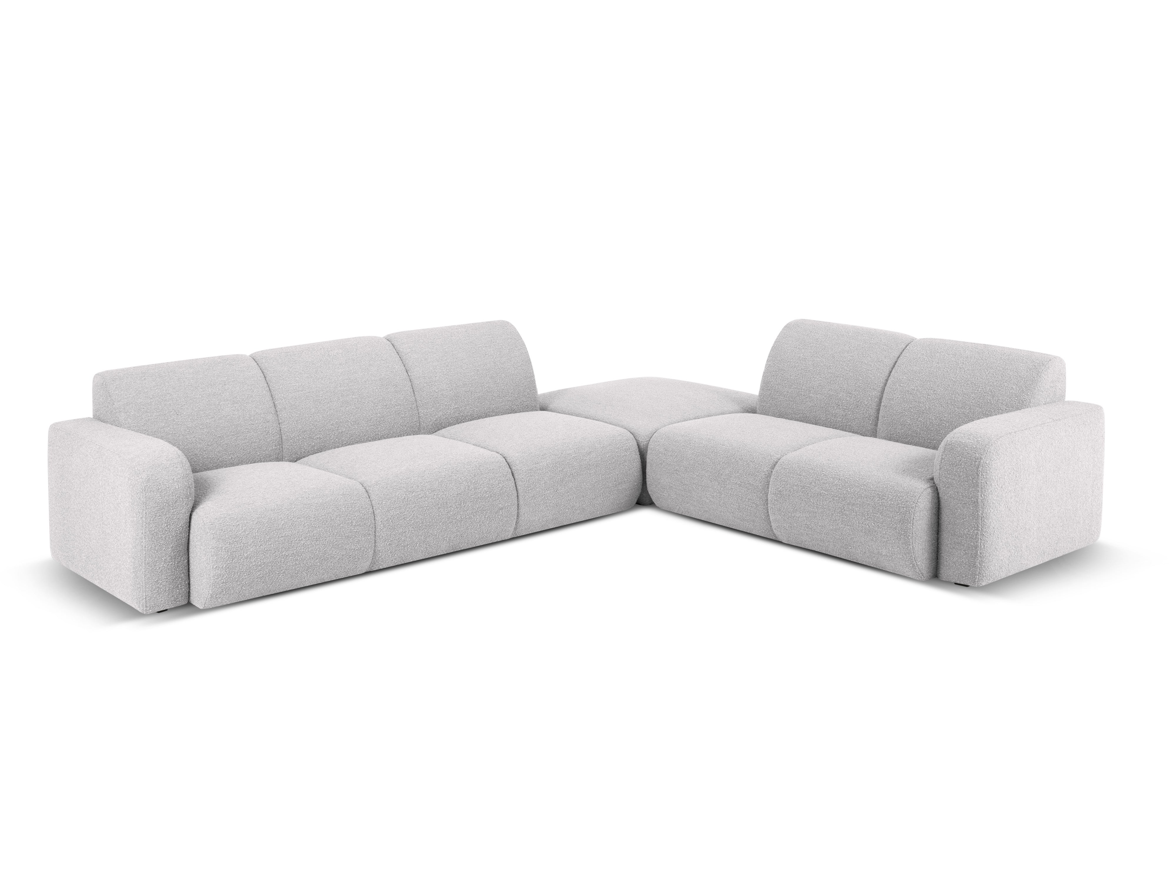 Narożnik w tkaninie boucle prawostronny otwarty MOLINO jasnoszary Micadoni Eye on Design