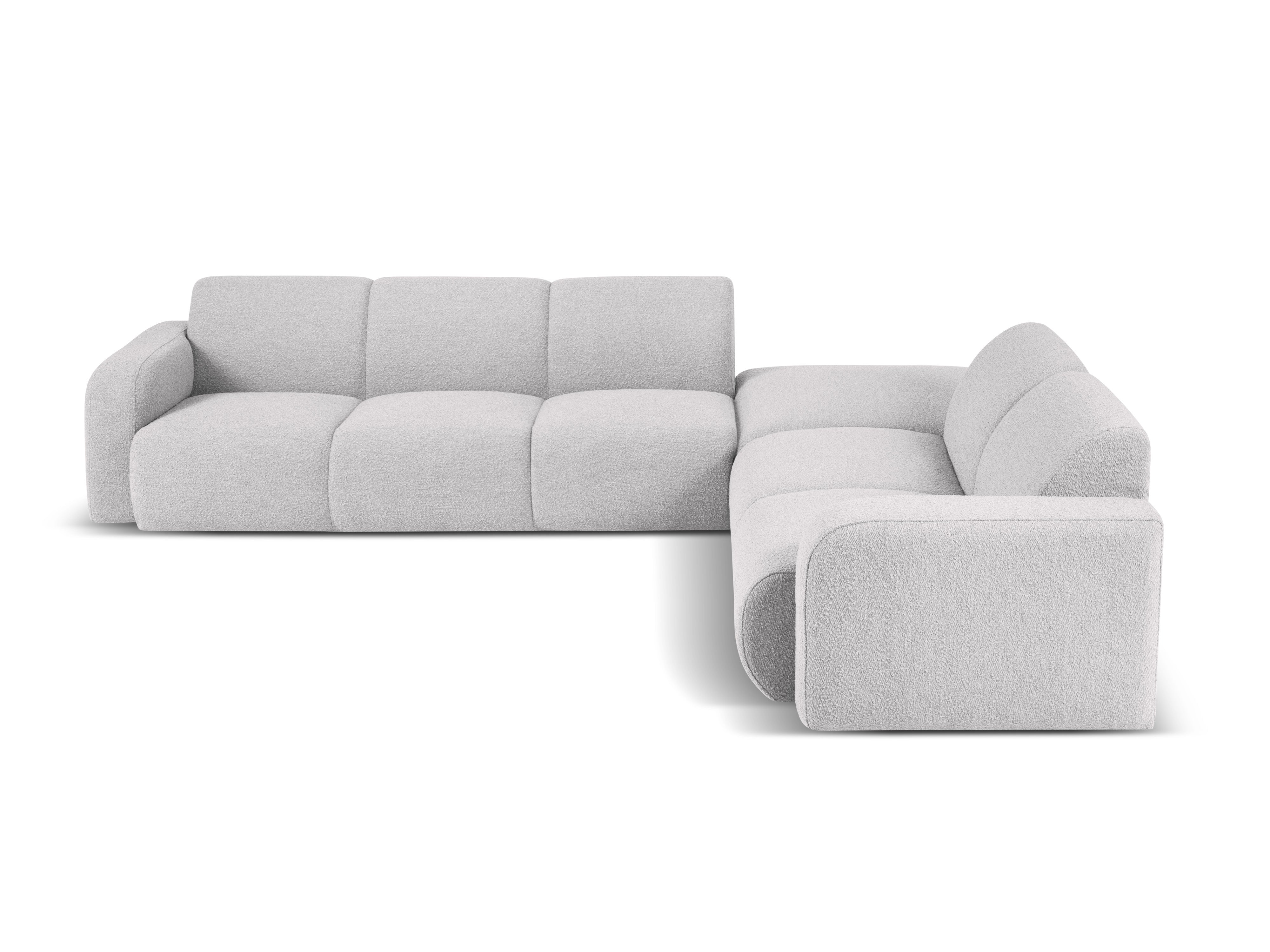 Narożnik w tkaninie boucle prawostronny otwarty MOLINO jasnoszary Micadoni Eye on Design