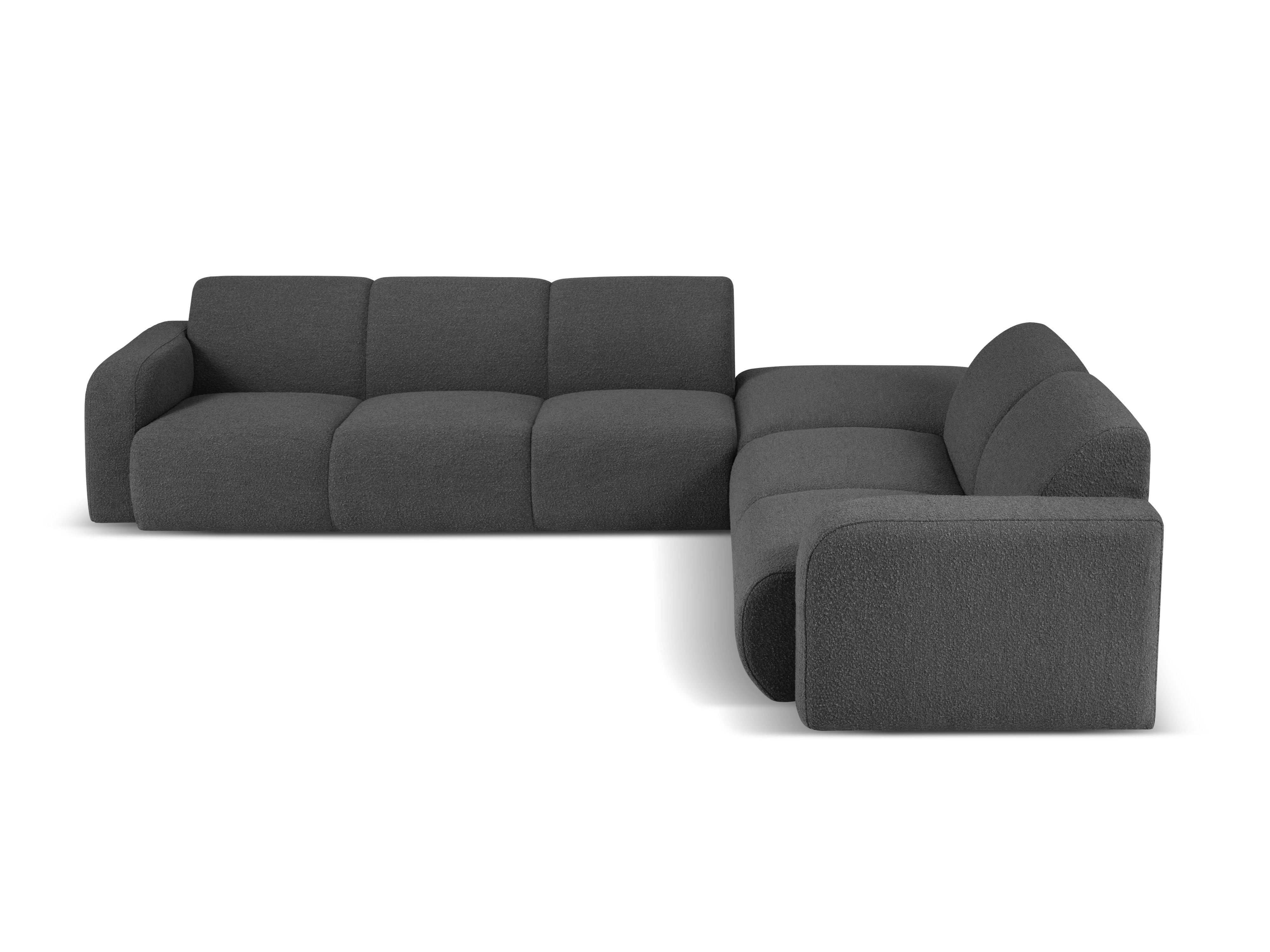 Narożnik w tkaninie boucle prawostronny otwarty MOLINO ciemnoszary Micadoni Eye on Design