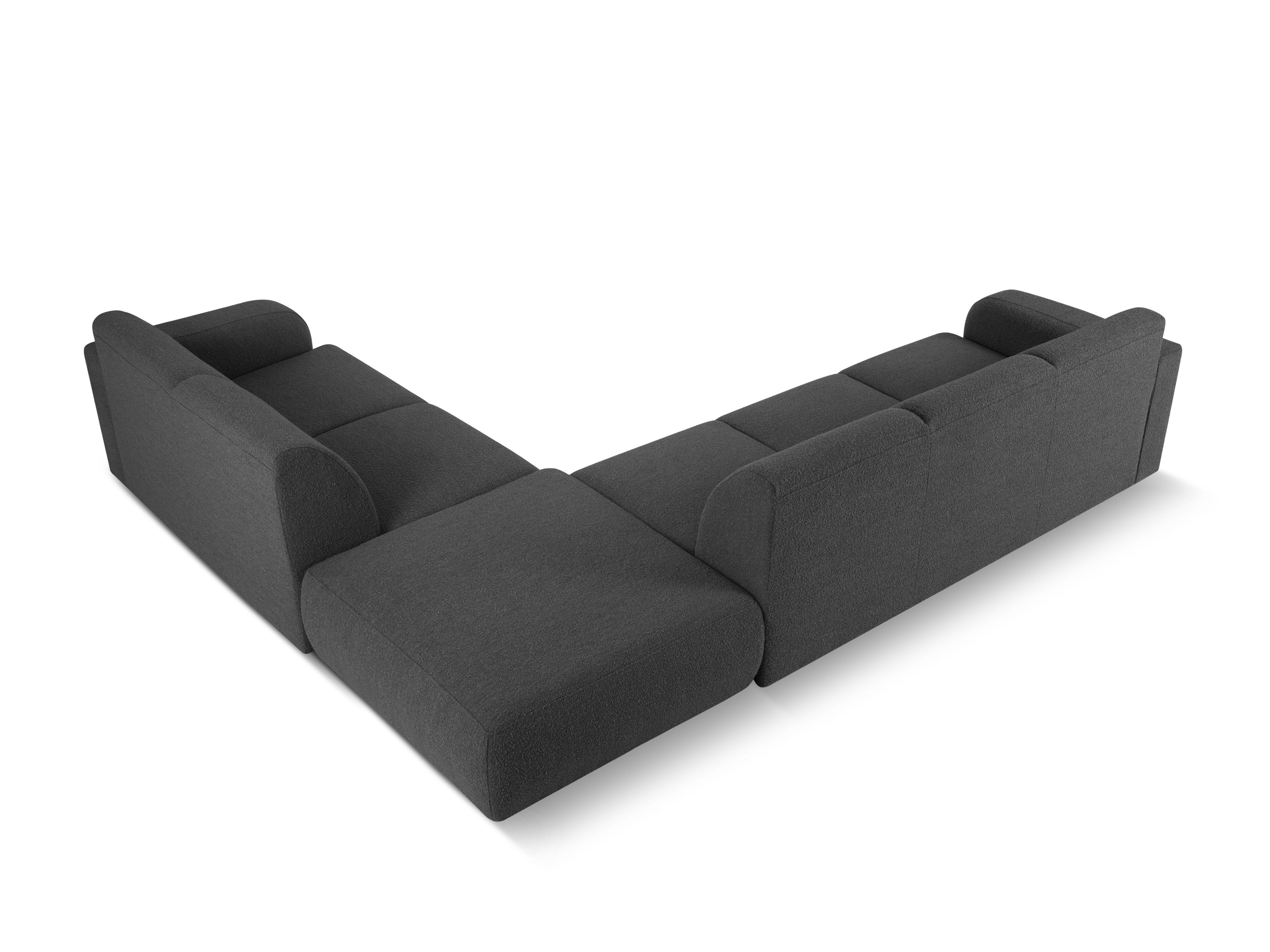 Narożnik w tkaninie boucle prawostronny otwarty MOLINO ciemnoszary Micadoni Eye on Design