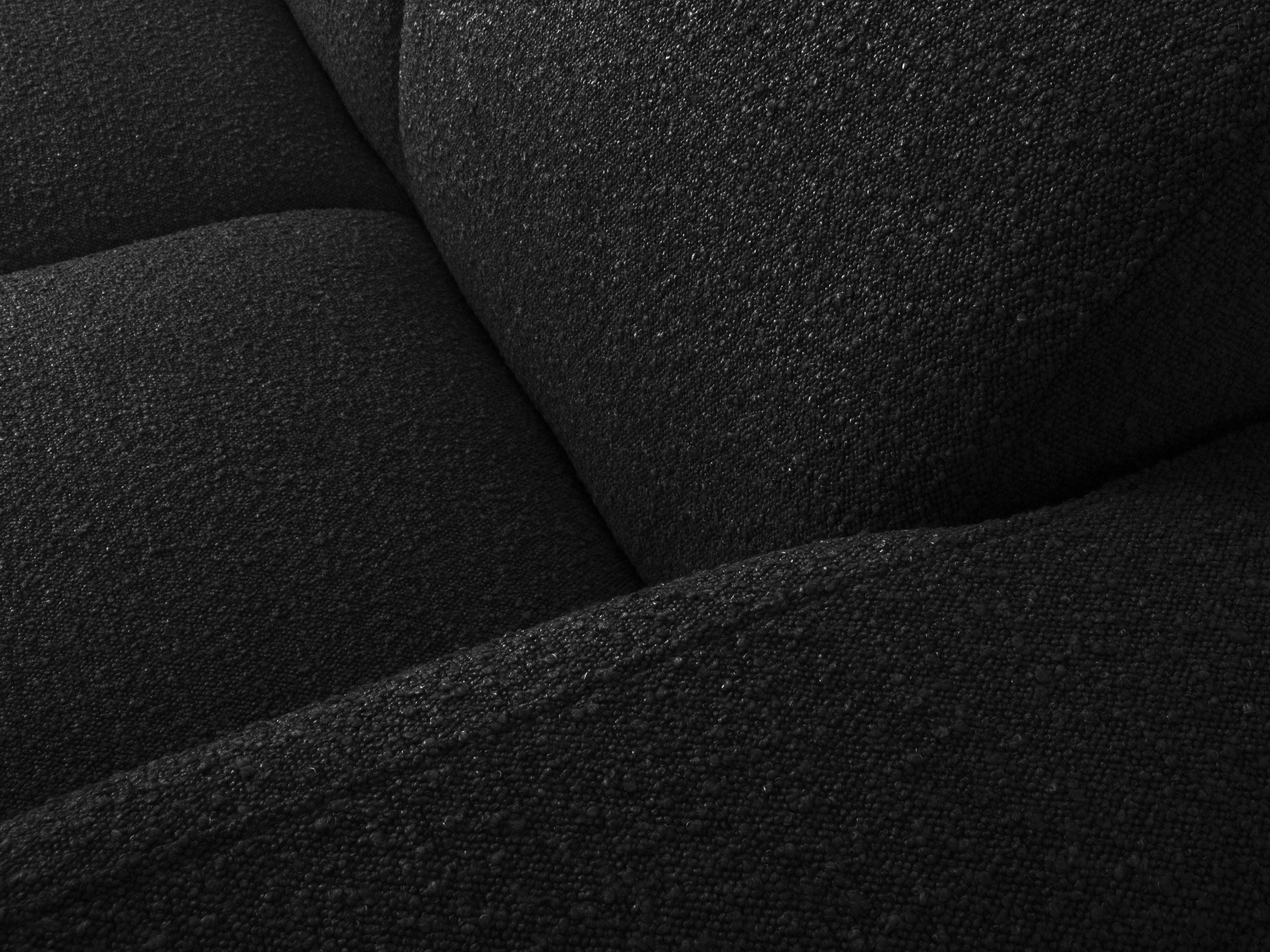 Narożnik w tkaninie boucle prawostronny otwarty MOLINO czarny Micadoni Eye on Design
