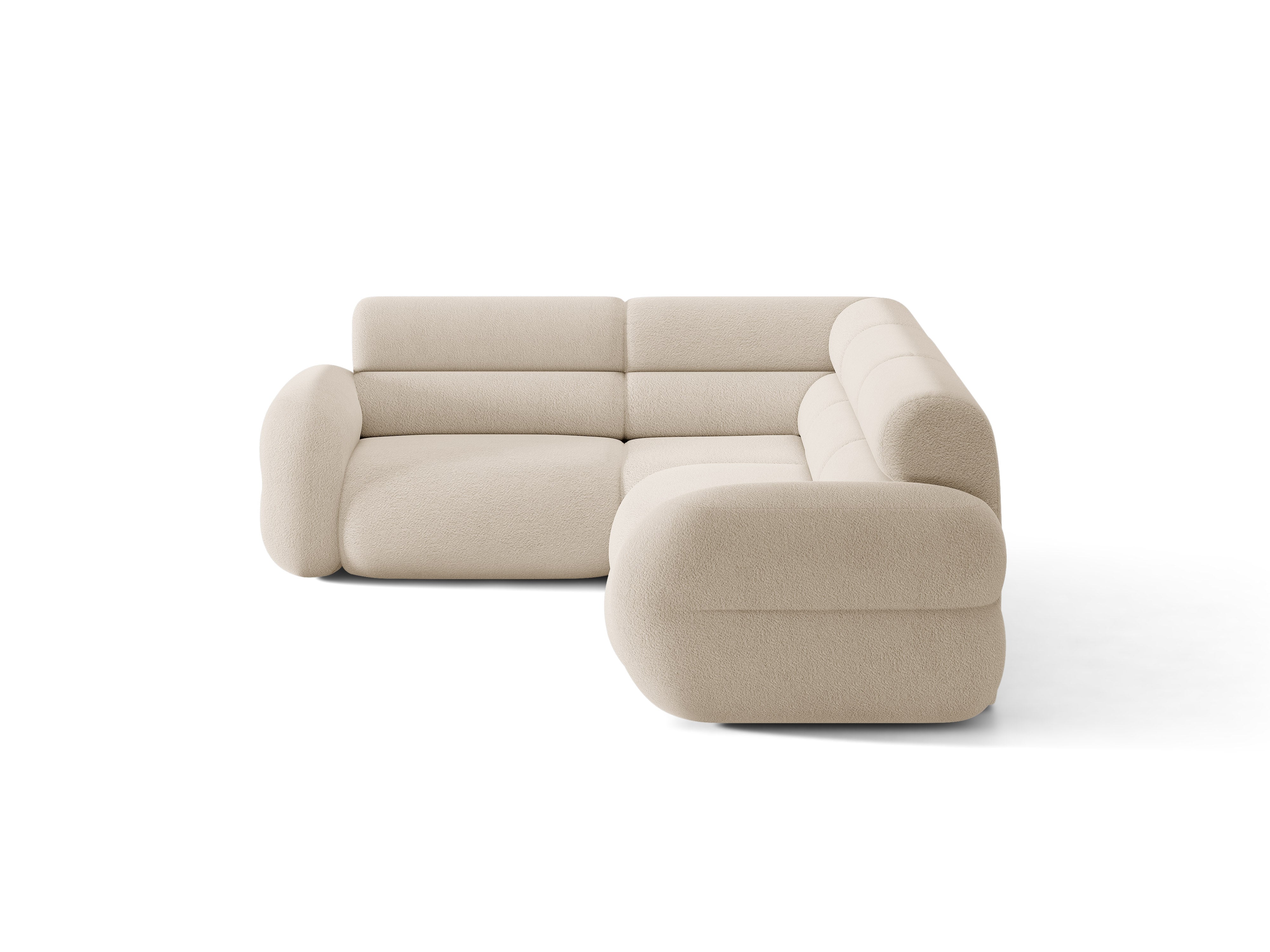 Left-facing L-shaped NEO beige boucle sectional