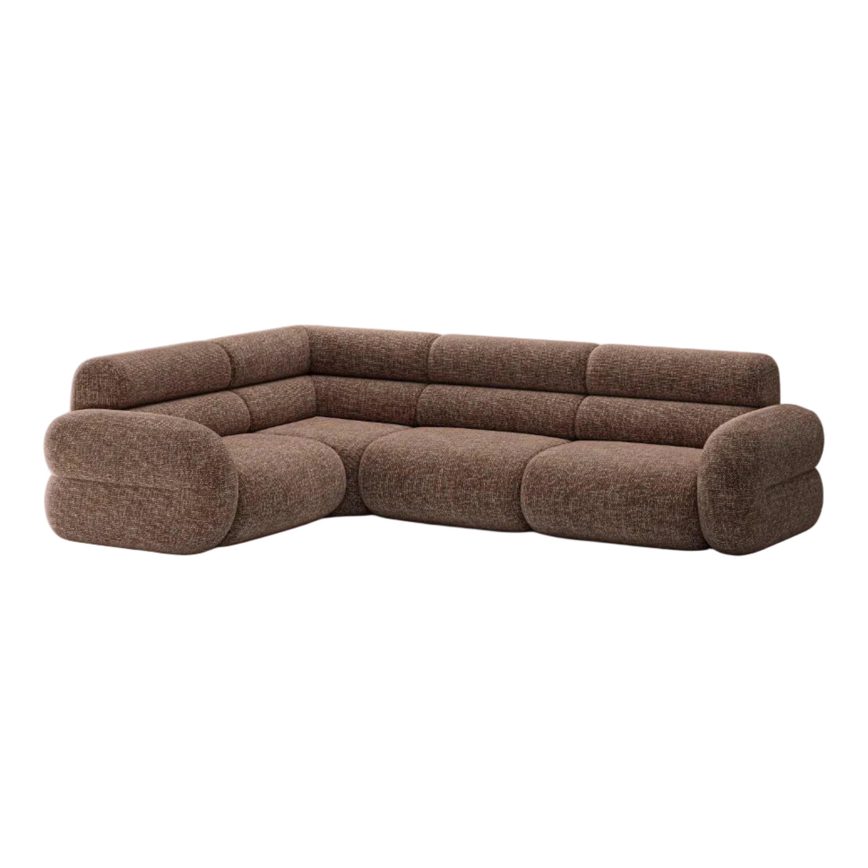 Left-facing L-shaped NEO sofa in brown mélange