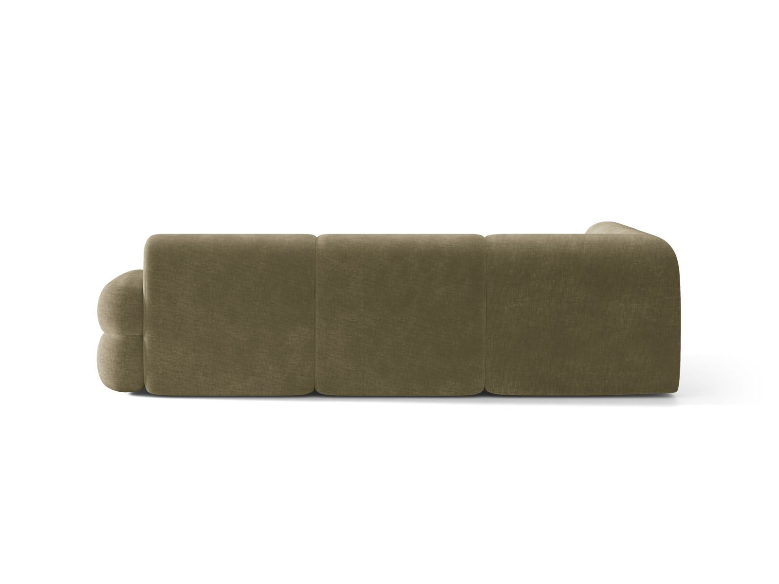 Left-facing L-shaped NEO olive chenille corner sofa
