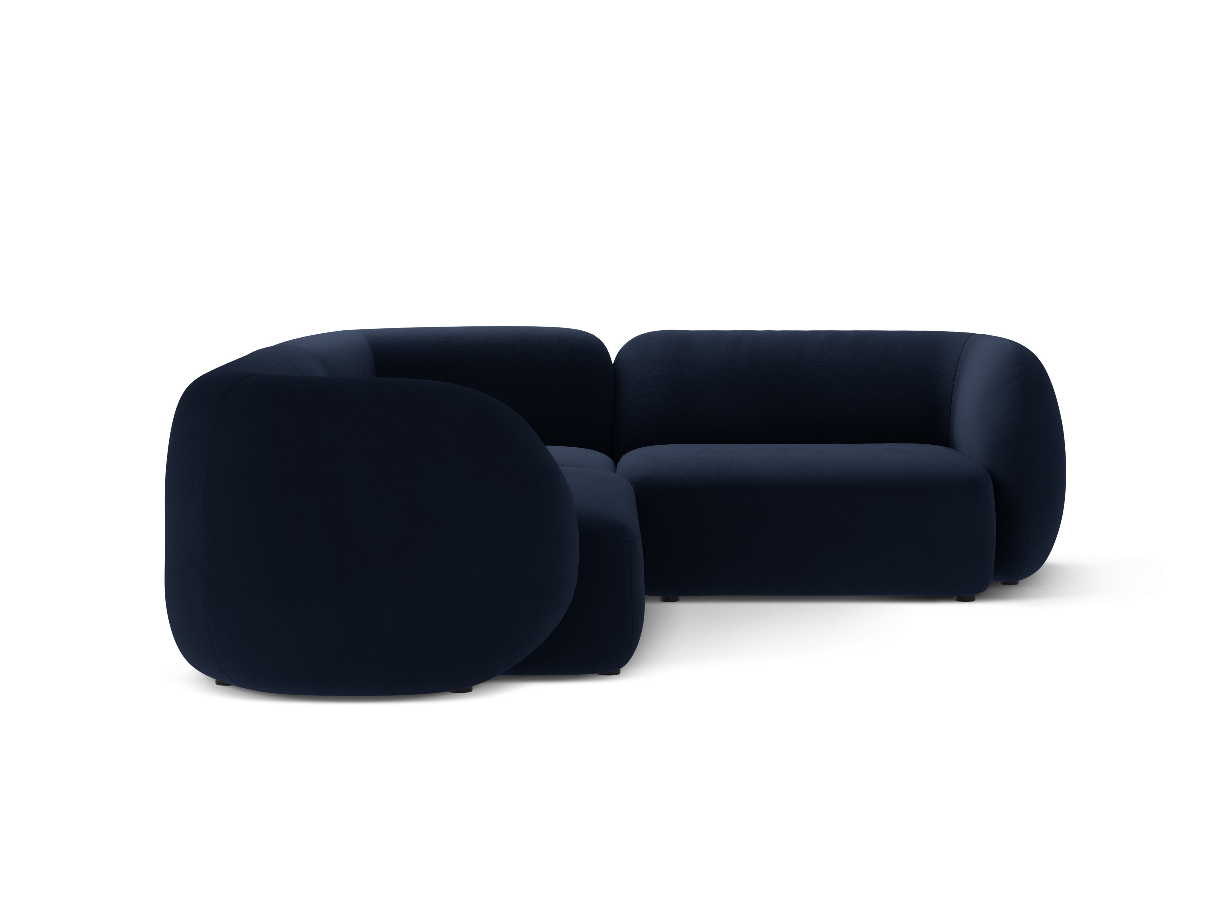 Right-facing velvet corner sofa for 4 people KATE royal blue