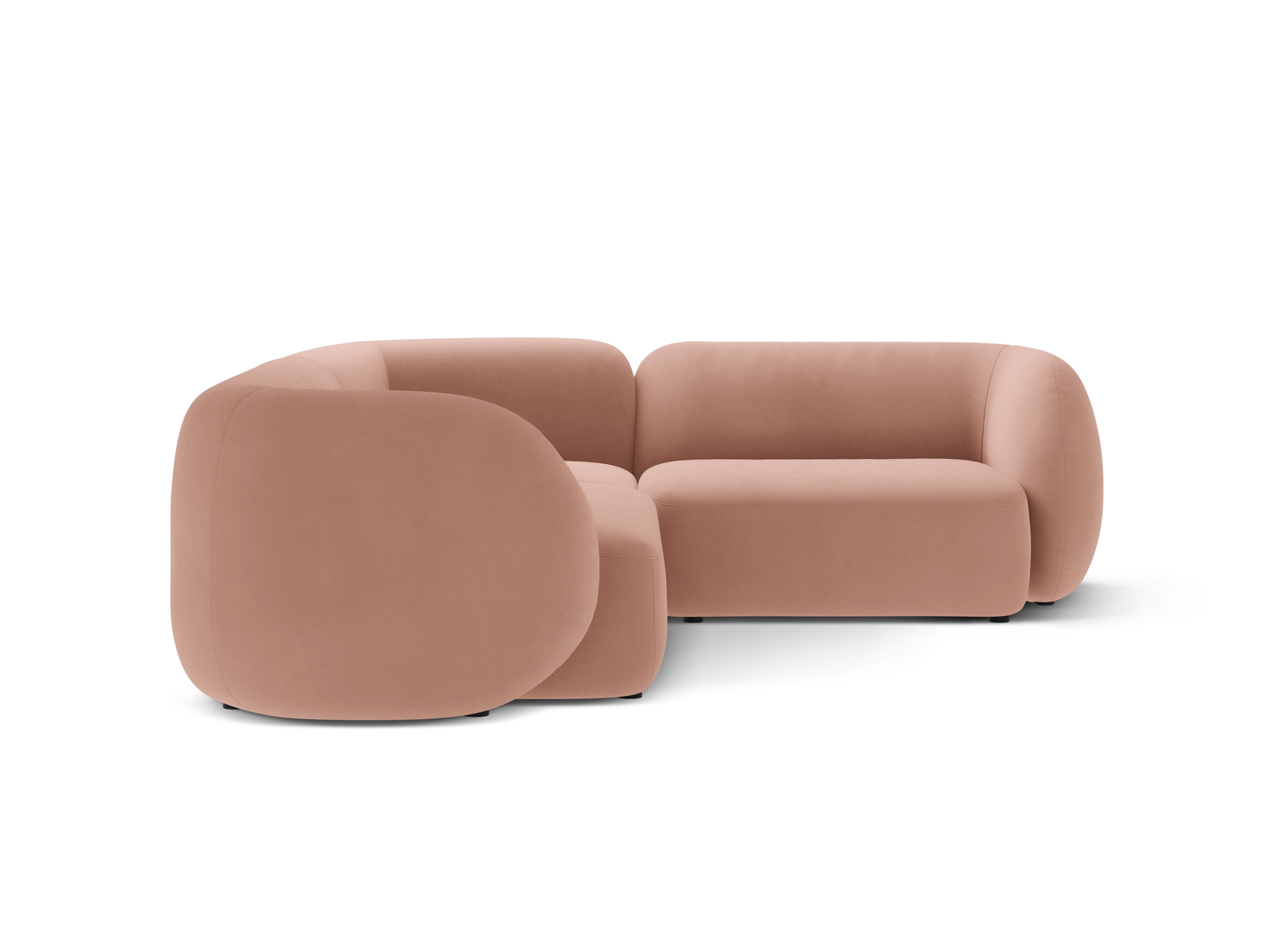 Right-facing velvet corner sofa for 4 people KATE pink