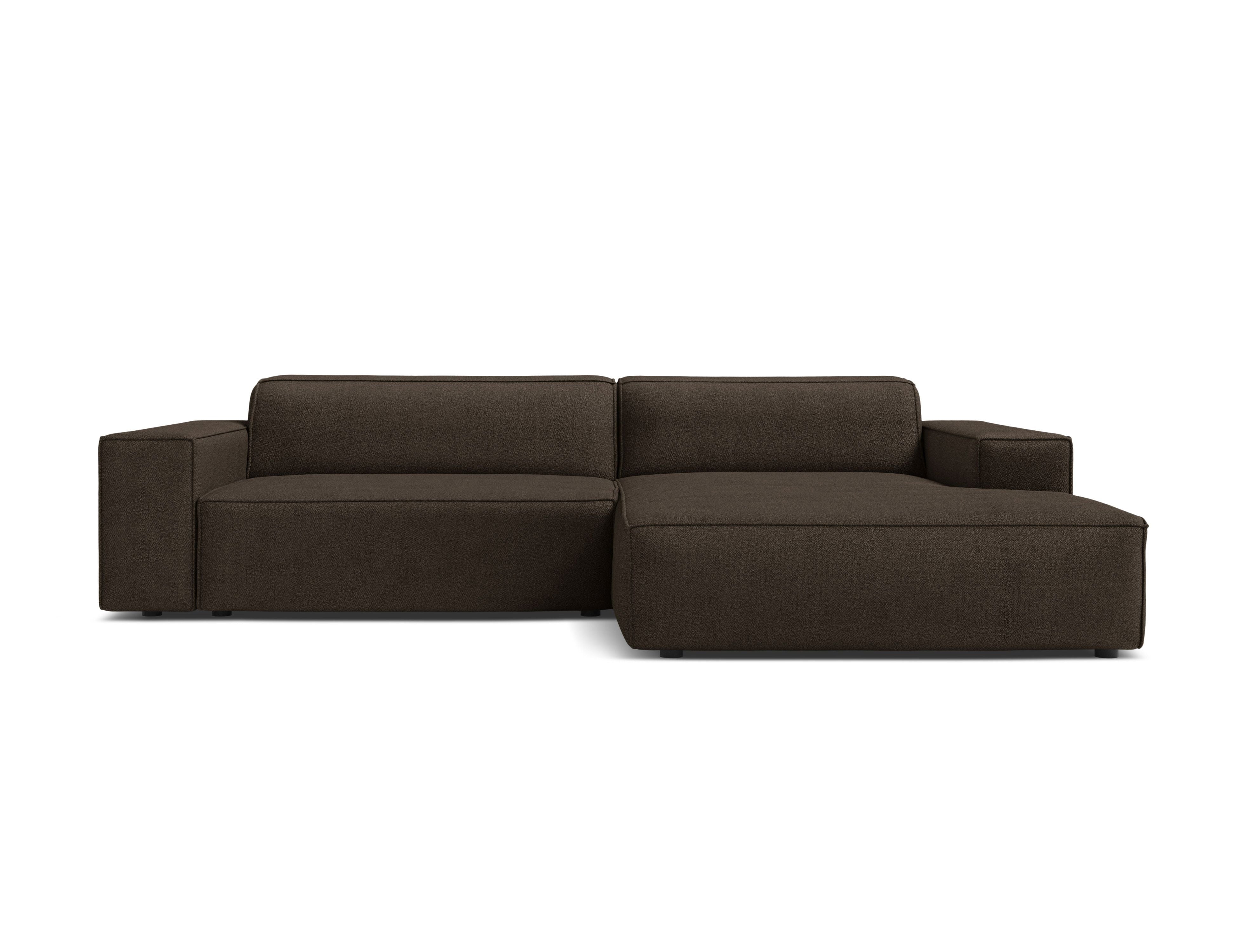 Right-facing 3-seater sofa JODIE in chocolate boucle