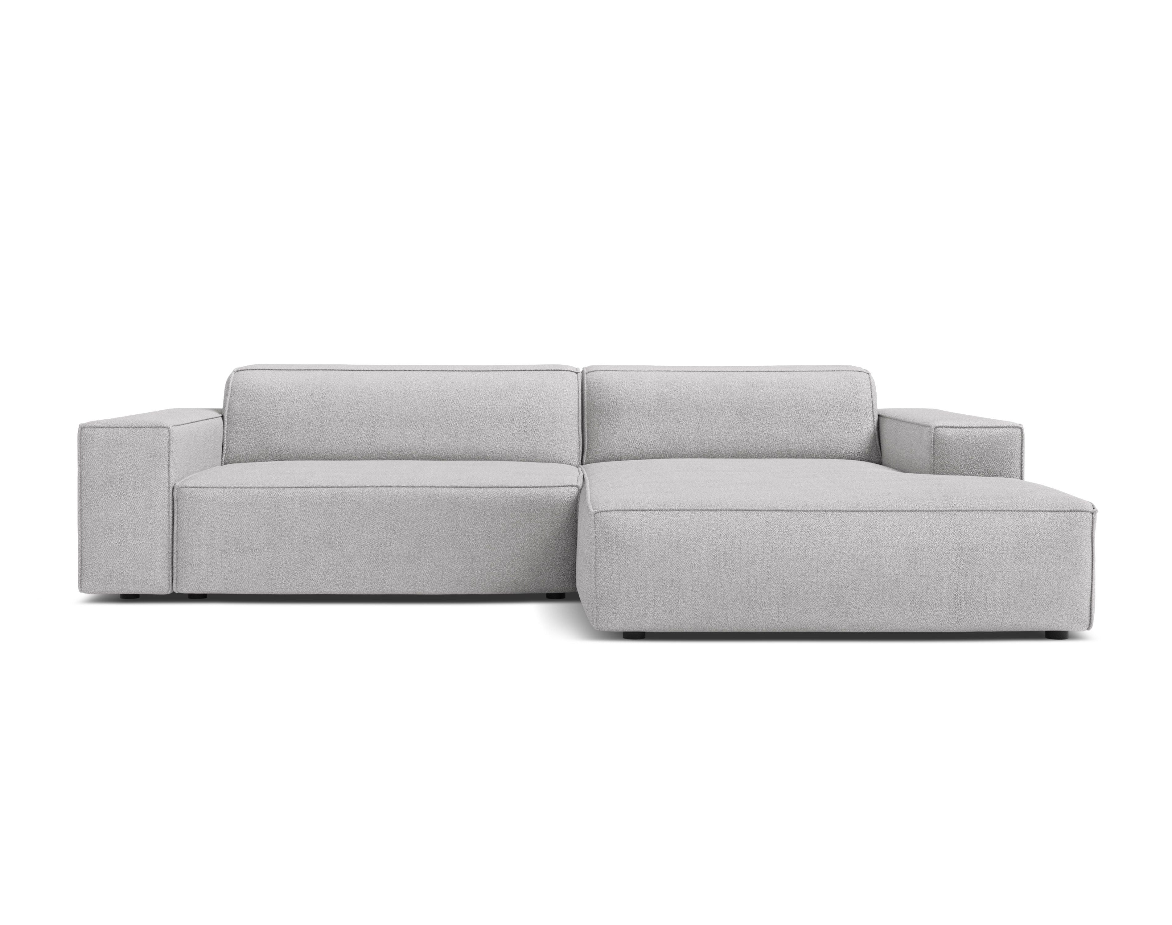 Right-facing 3-seater sofa JODIE in light gray boucle