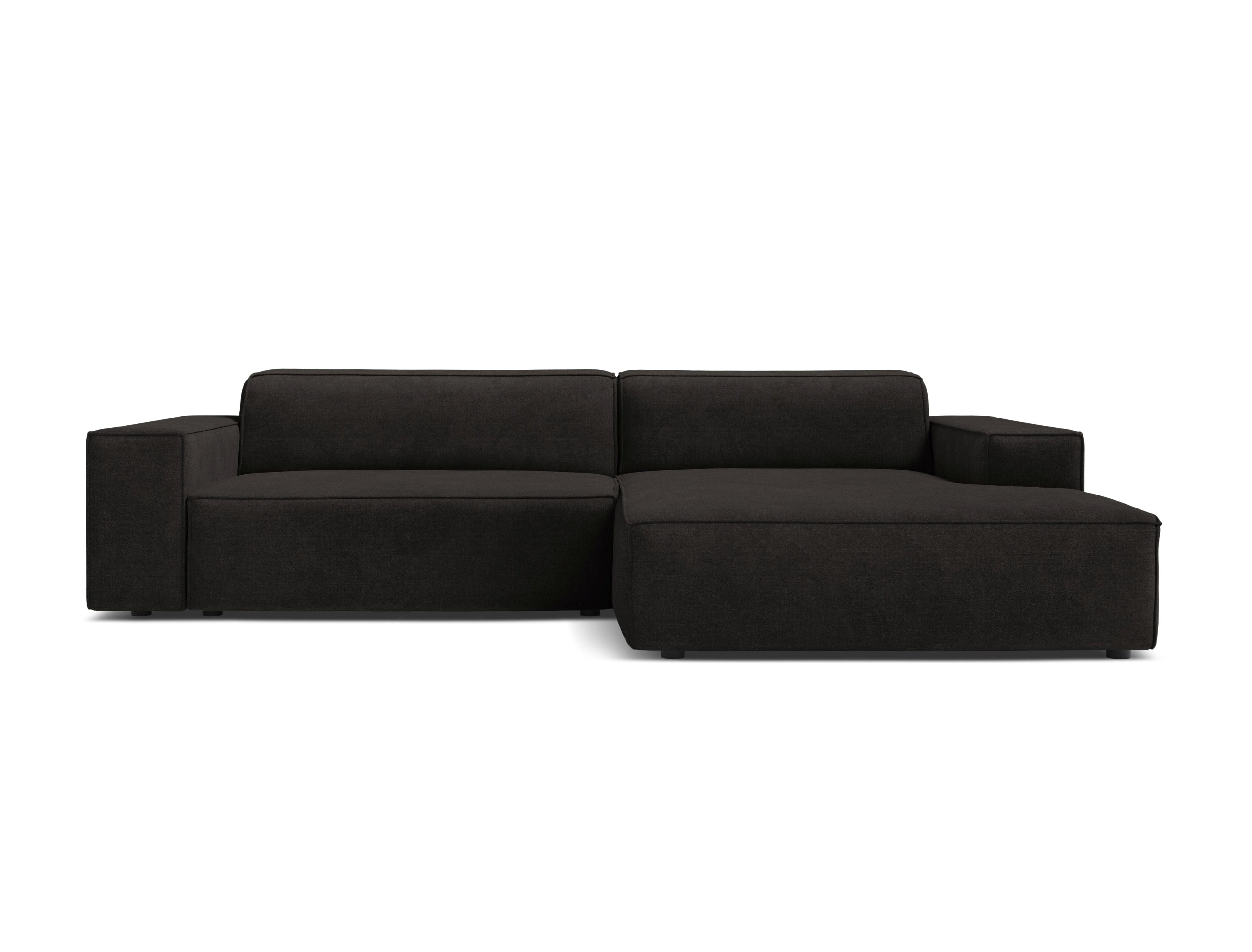 Right-facing 3-seater sofa JODIE in black tweed