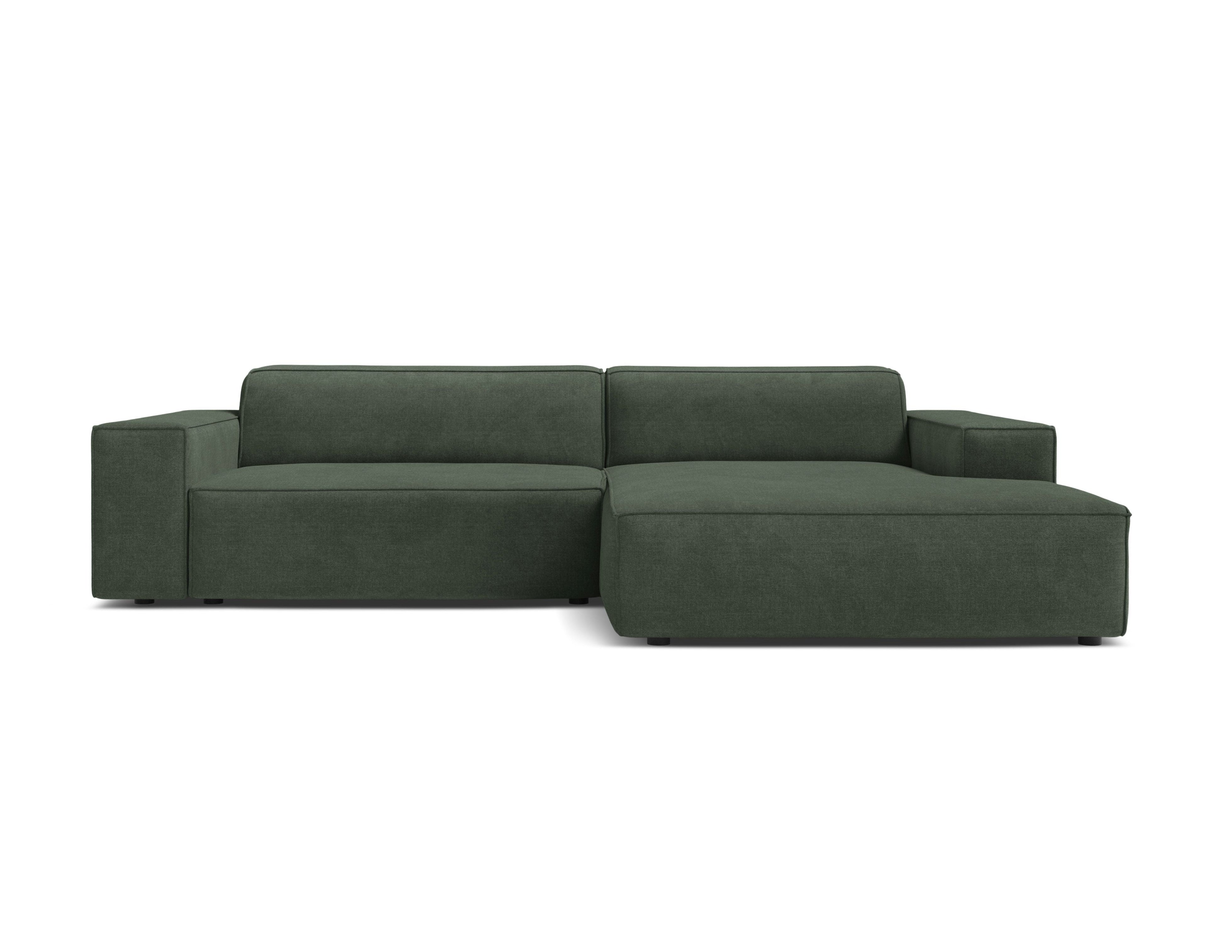 Right-facing 3-seater sofa JODIE in green tweed