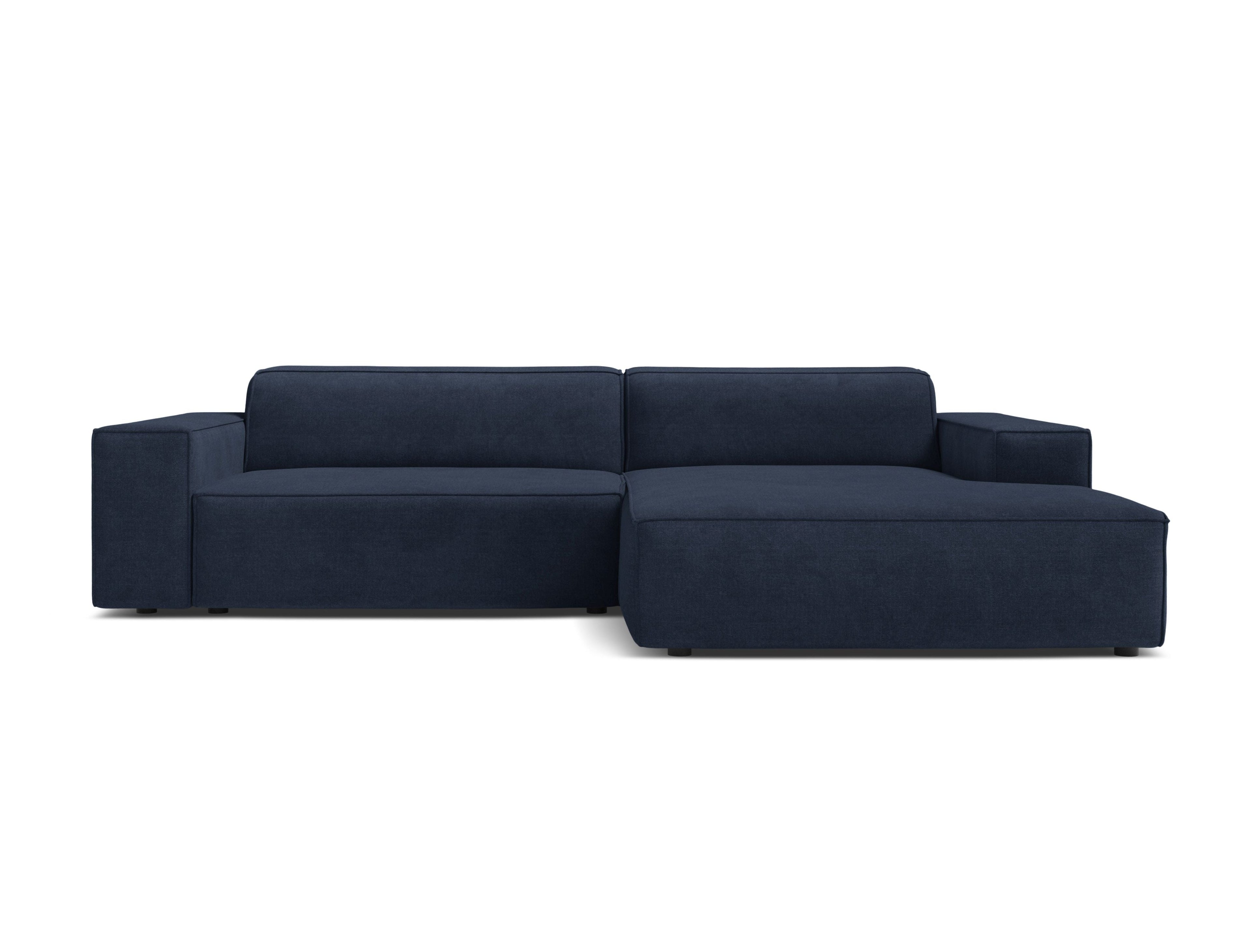 Right-facing 3-seater sofa JODIE in navy tweed