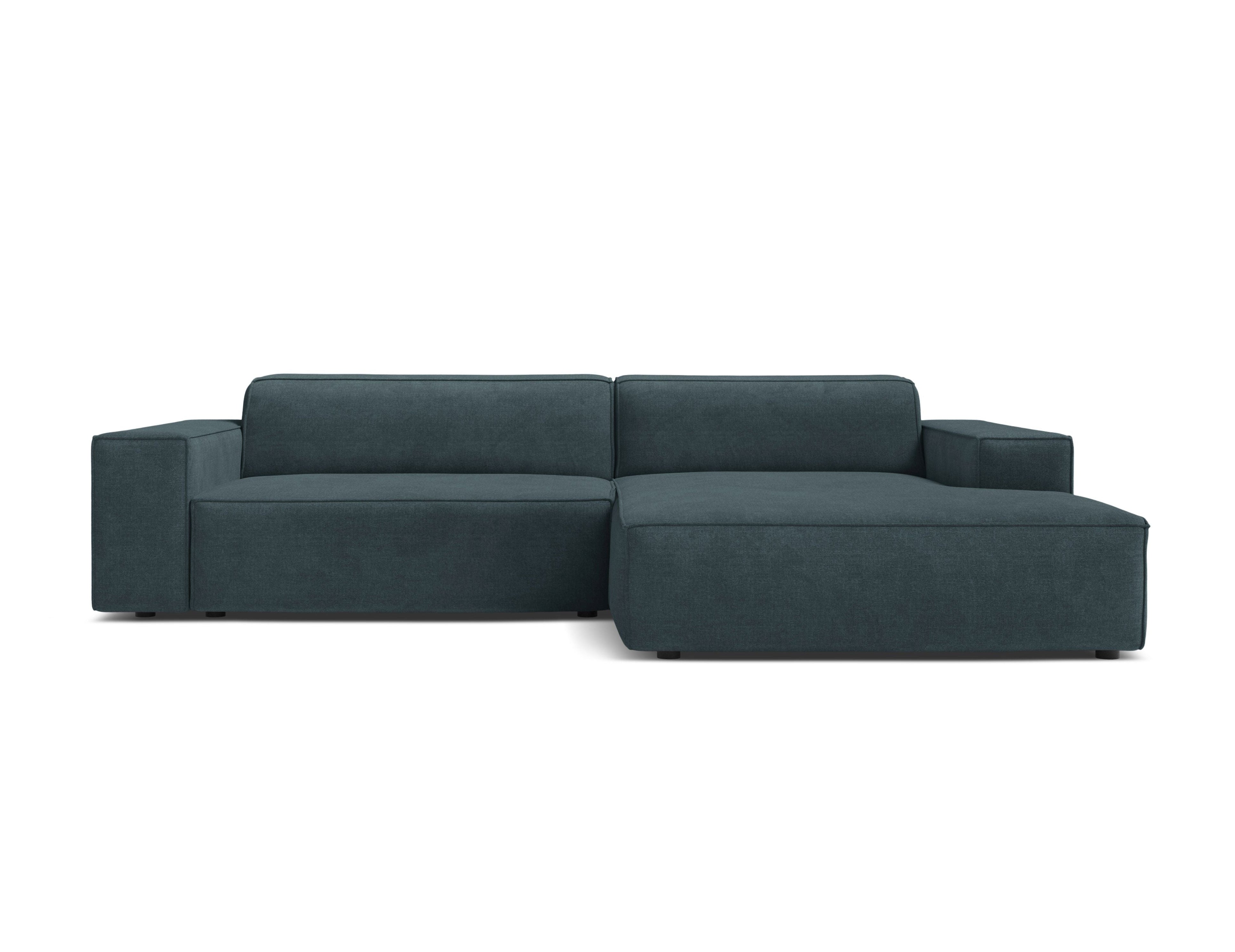 Right-facing 3-seater sofa JODIE in deep petrol tweed