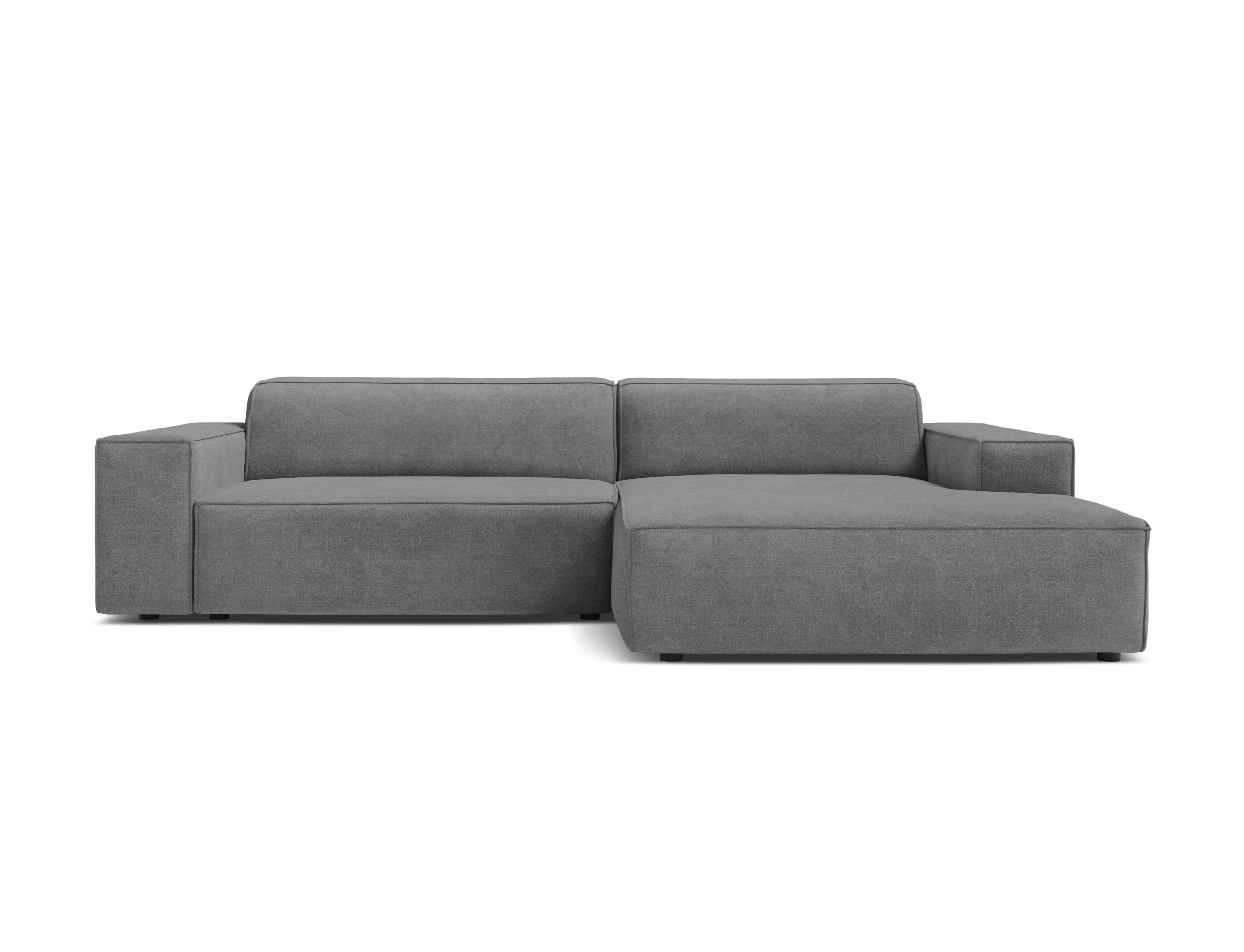 Right-facing 3-seater sofa JODIE in gray tweed