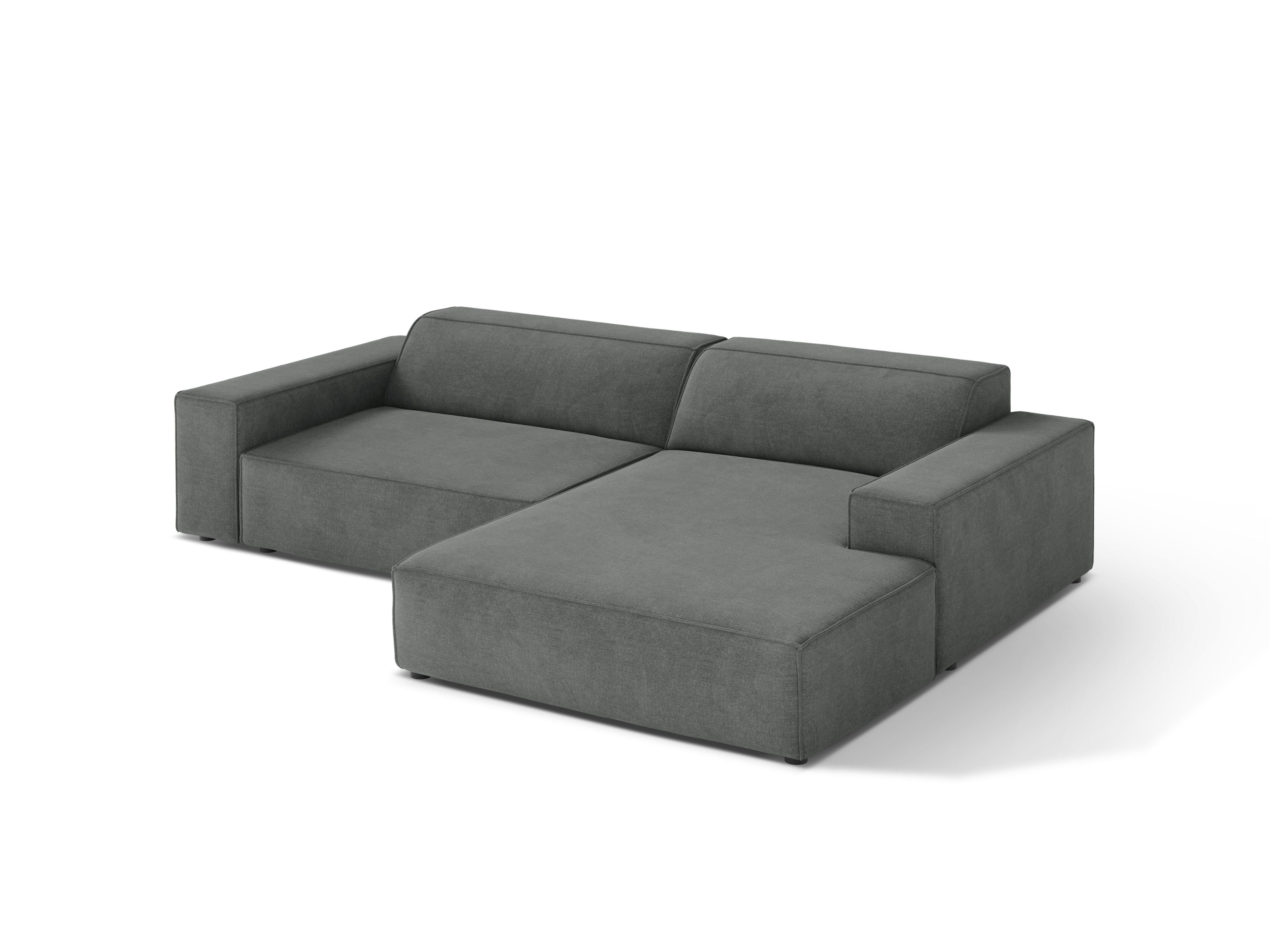 Right-facing 3-seater sofa JODIE in gray tweed