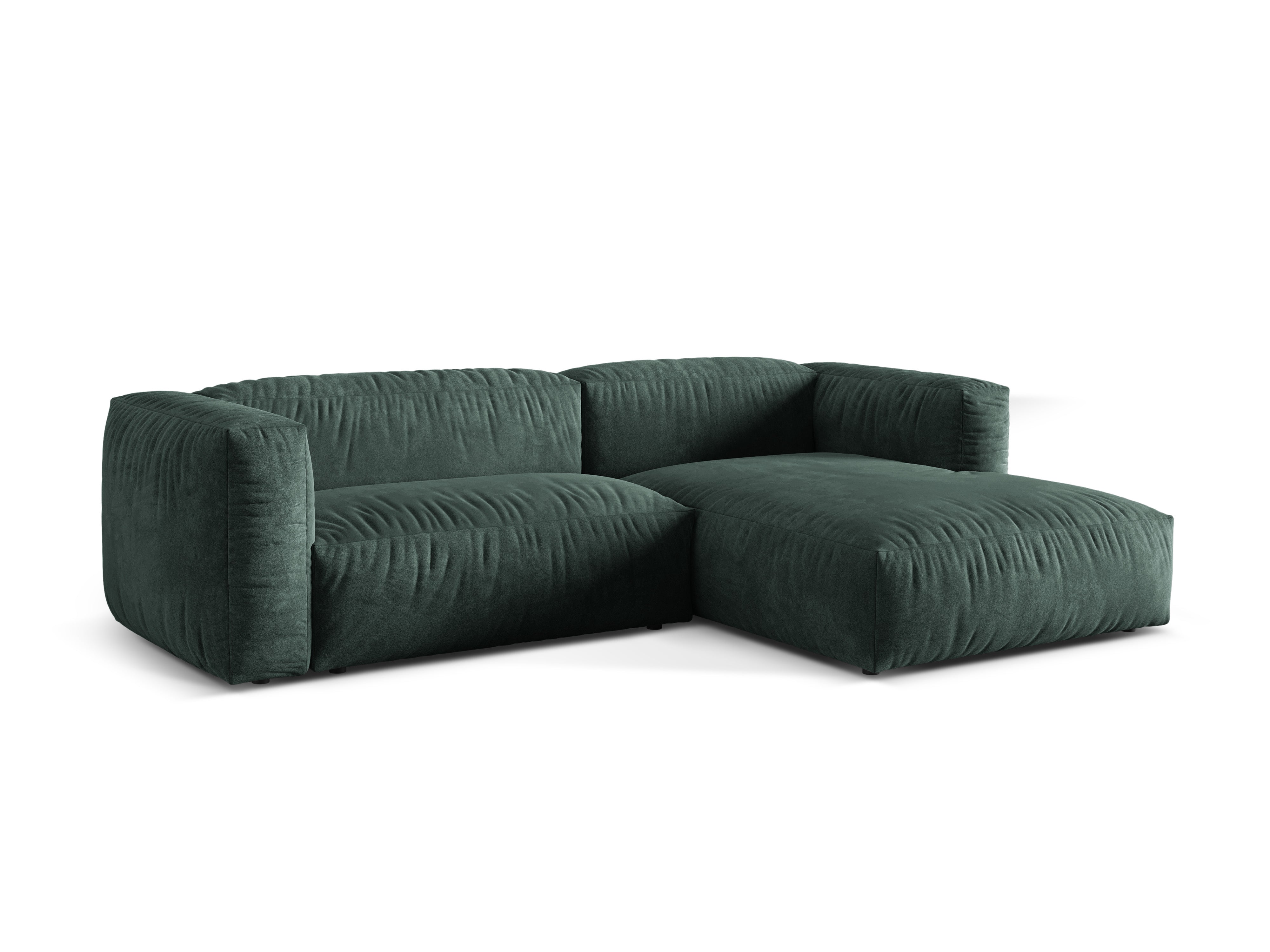 Right-sided 2-person velvet corner Martin Petrol
