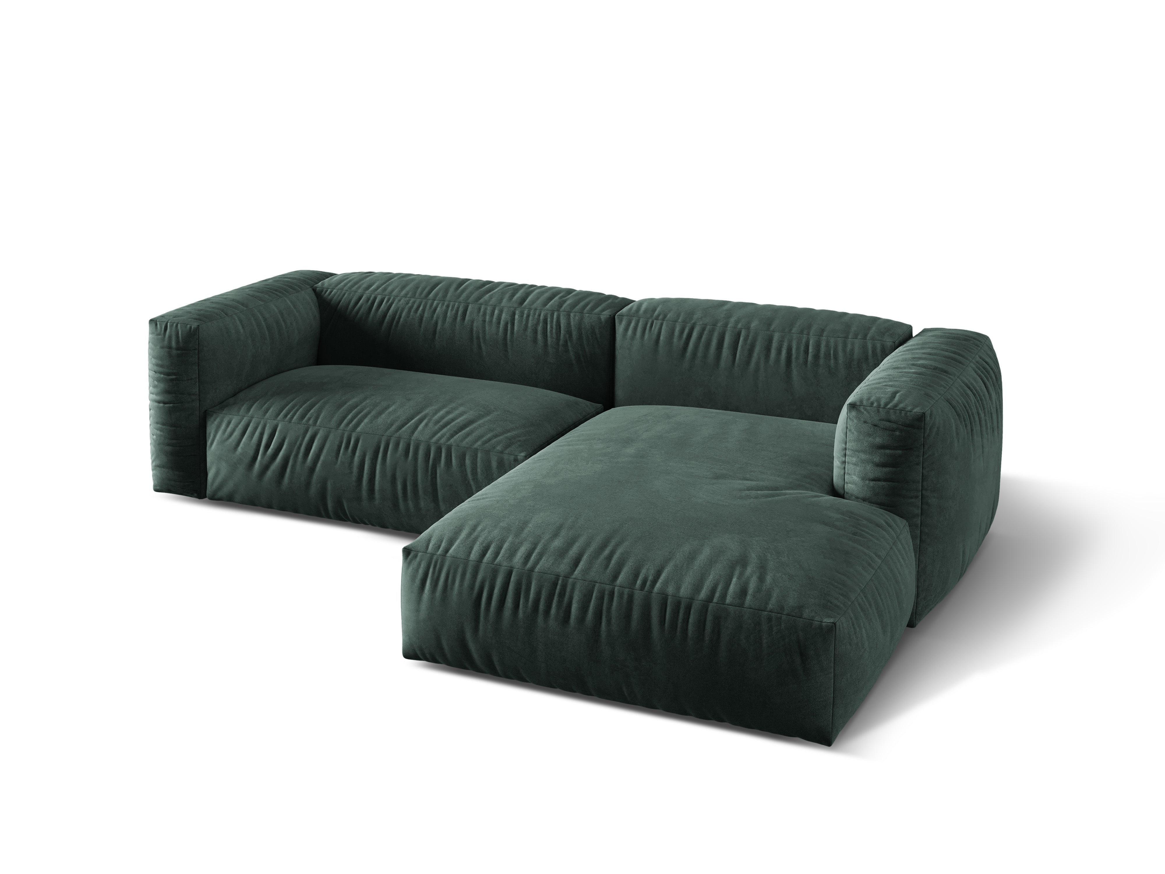 Right-sided 2-person velvet corner Martin Petrol
